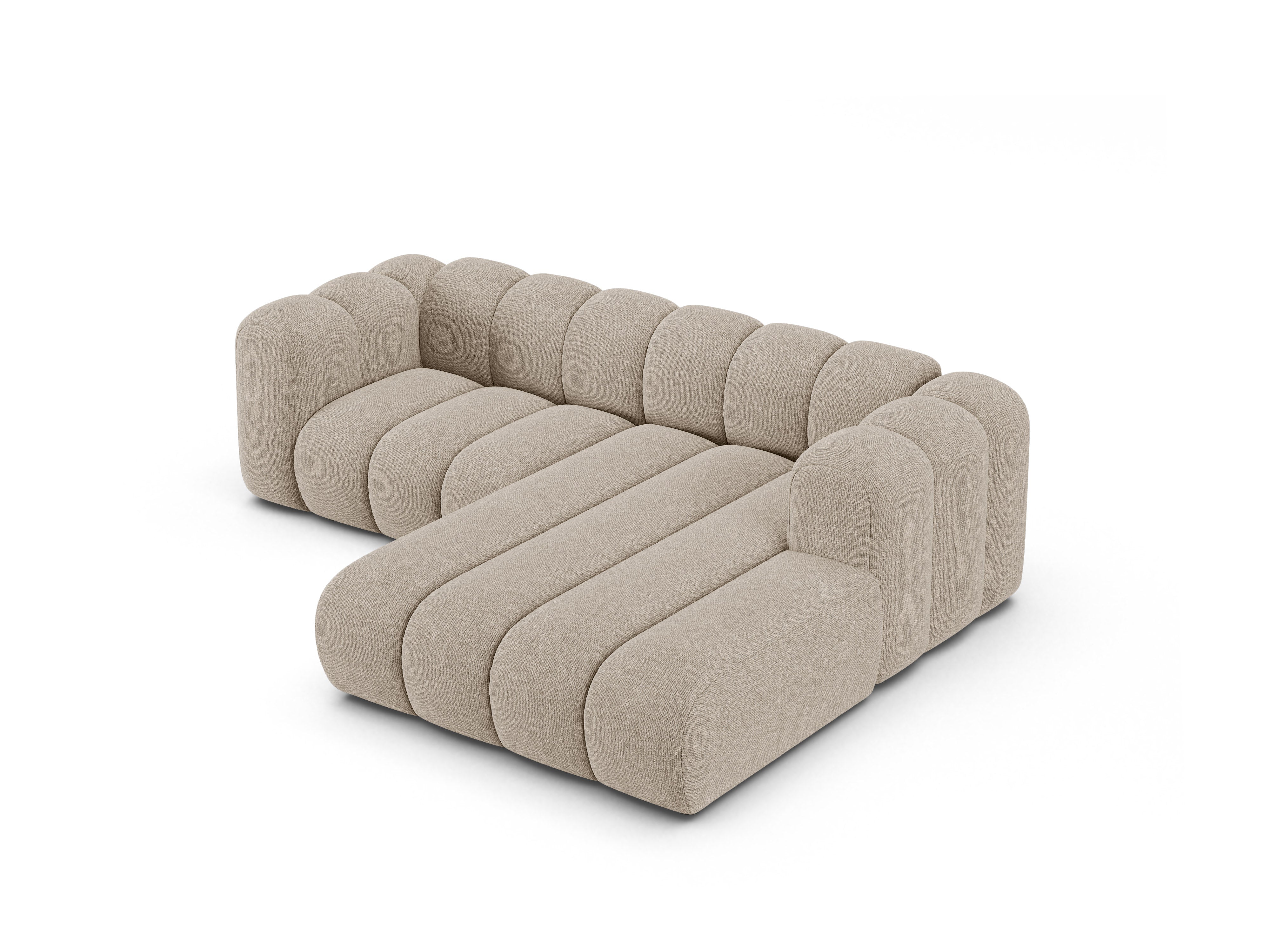 Narożnik 3-osobowy prawostronny LUPINE beżowy szenil – sofa narożna