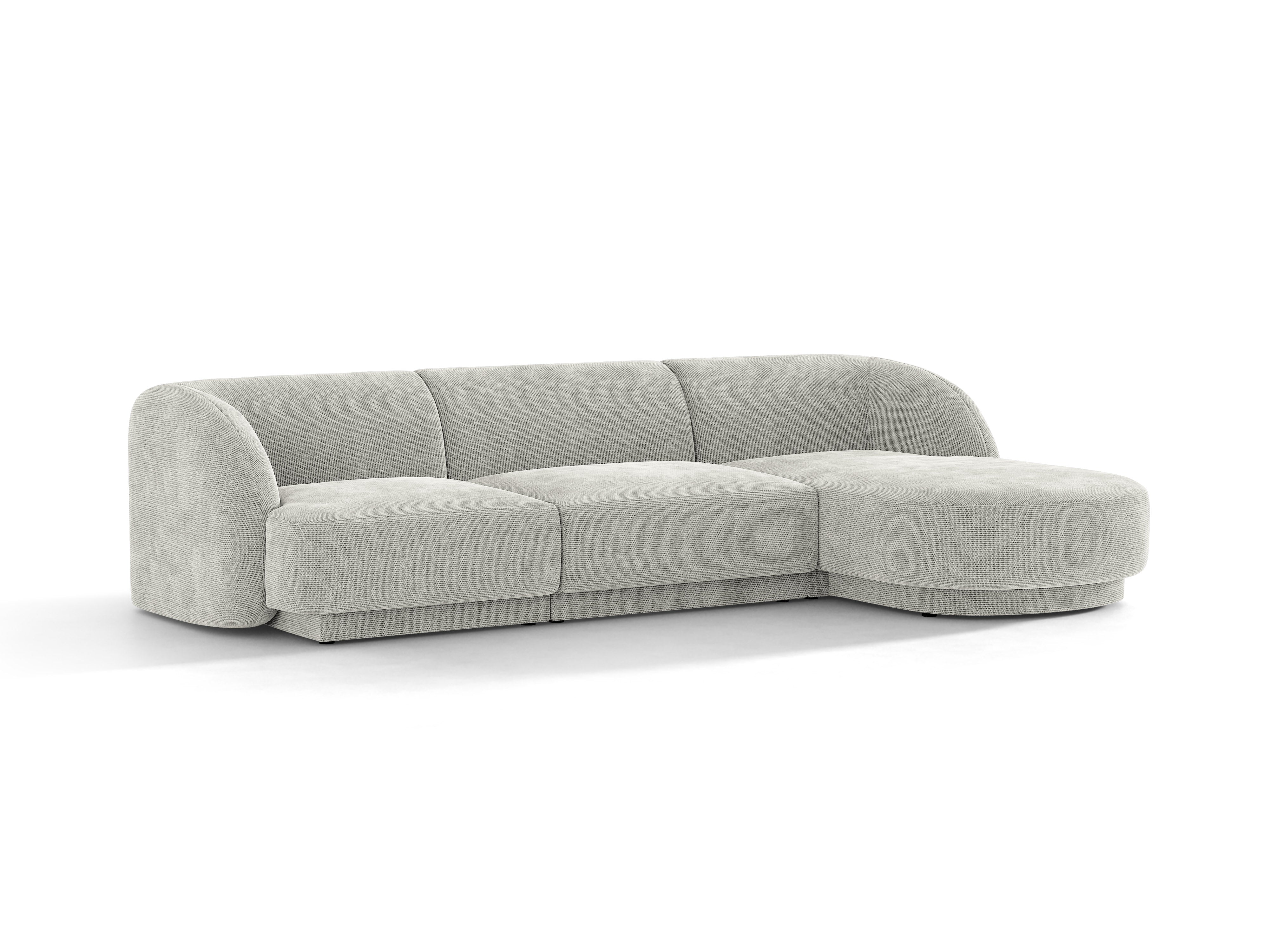 4-sitzige rechteckige Eckcouch MILEY graues Chenille