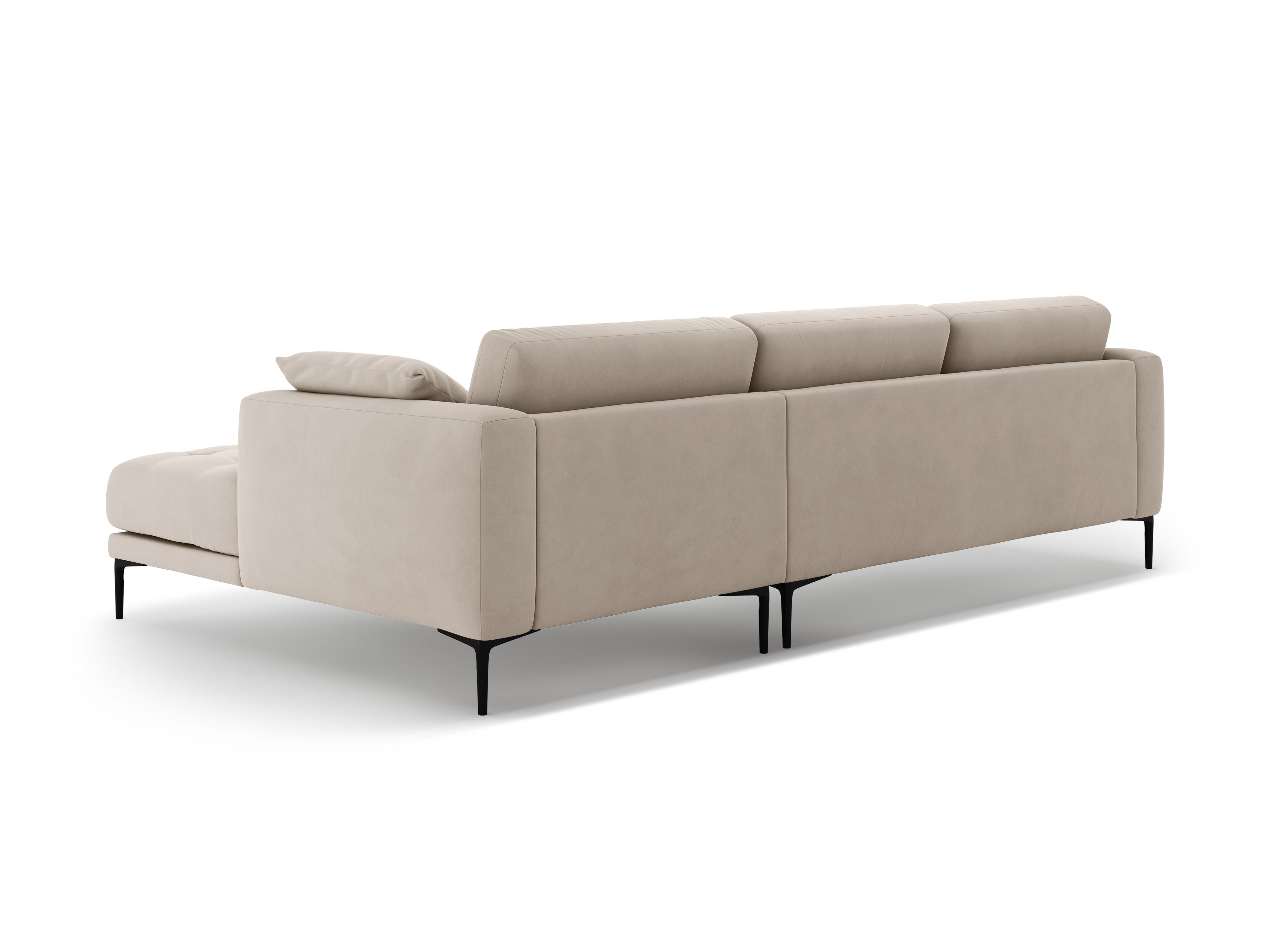 Samt-Ecksofa rechts BEMY beige