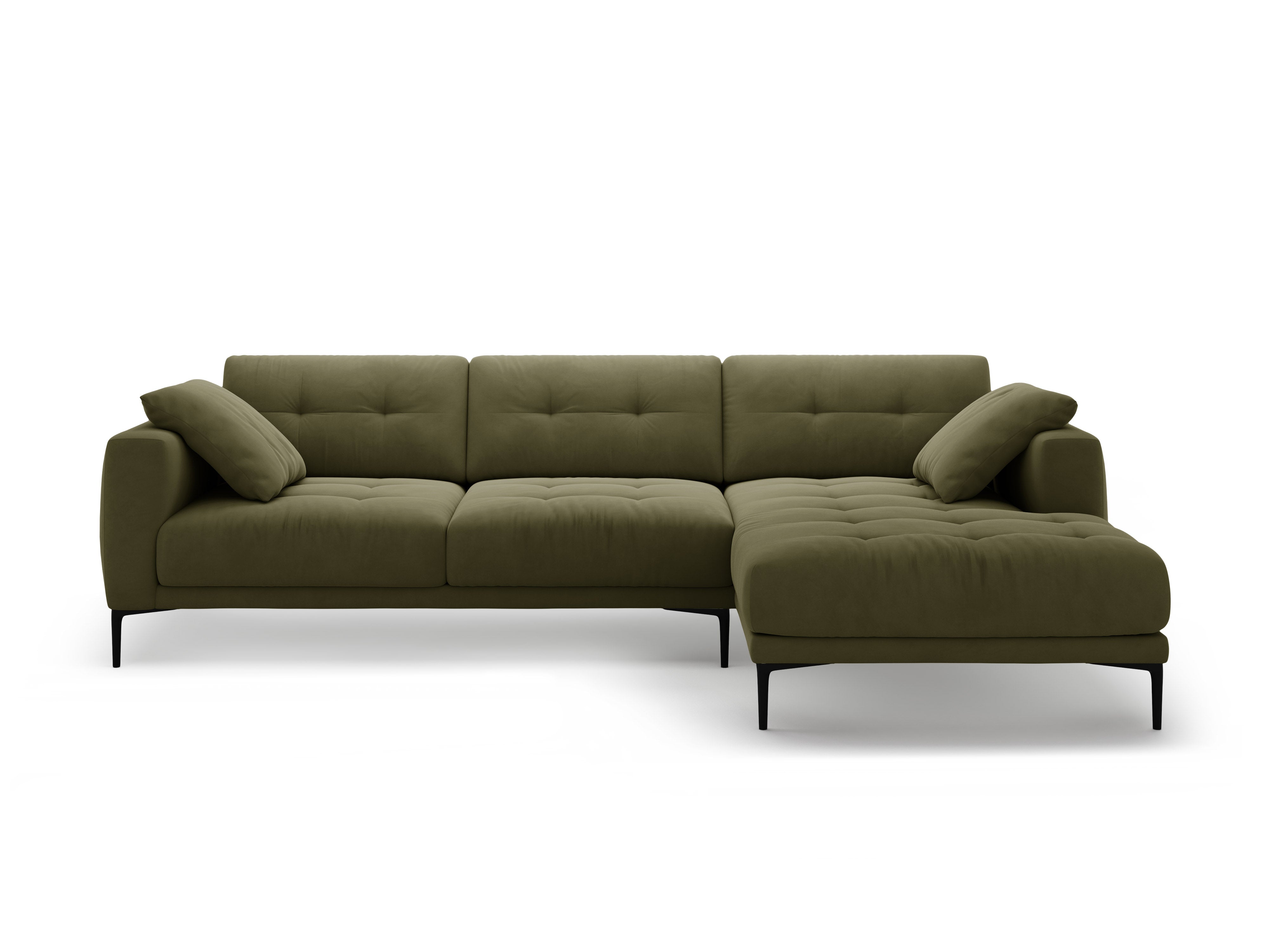 Samt-Ecksofa rechts BEMY grün