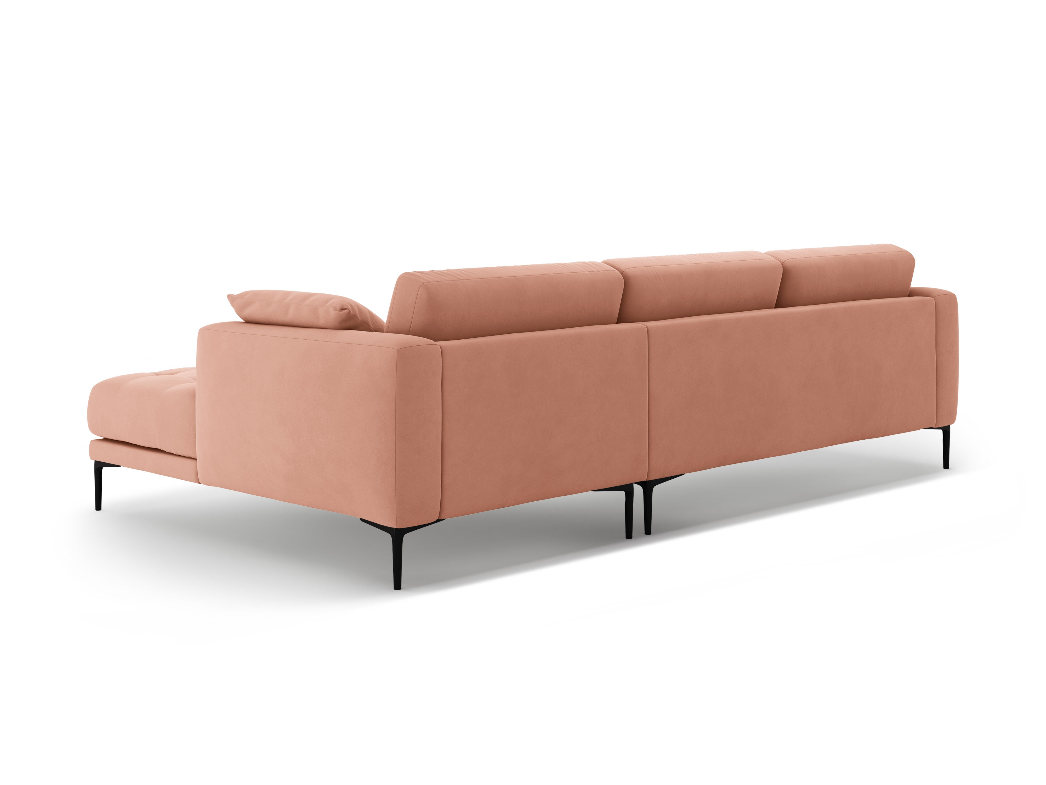 Samt-Ecksofa rechts BEMY rosa