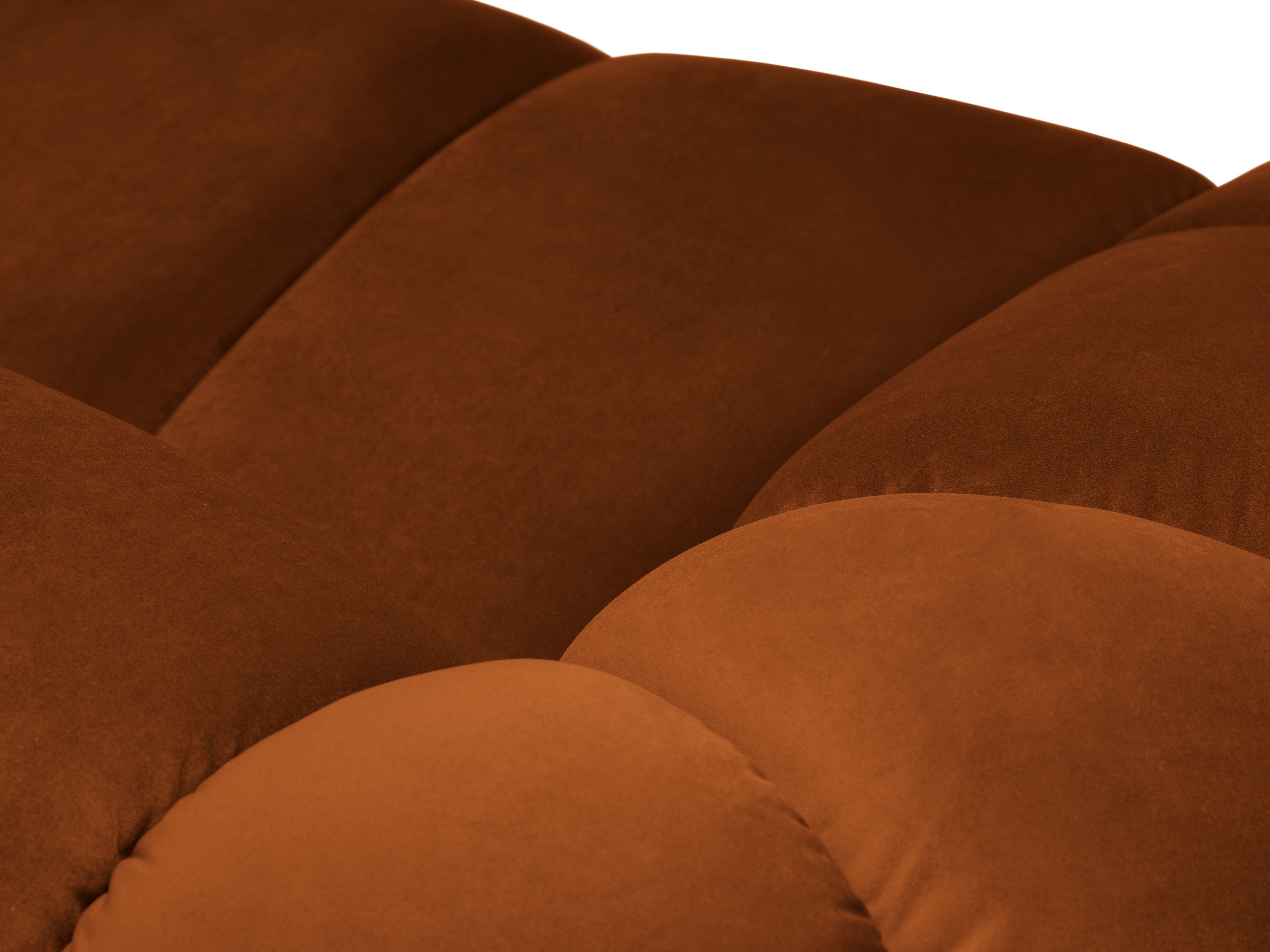 Velvet corner sofa for 4 people right-sided DIANA terracotta