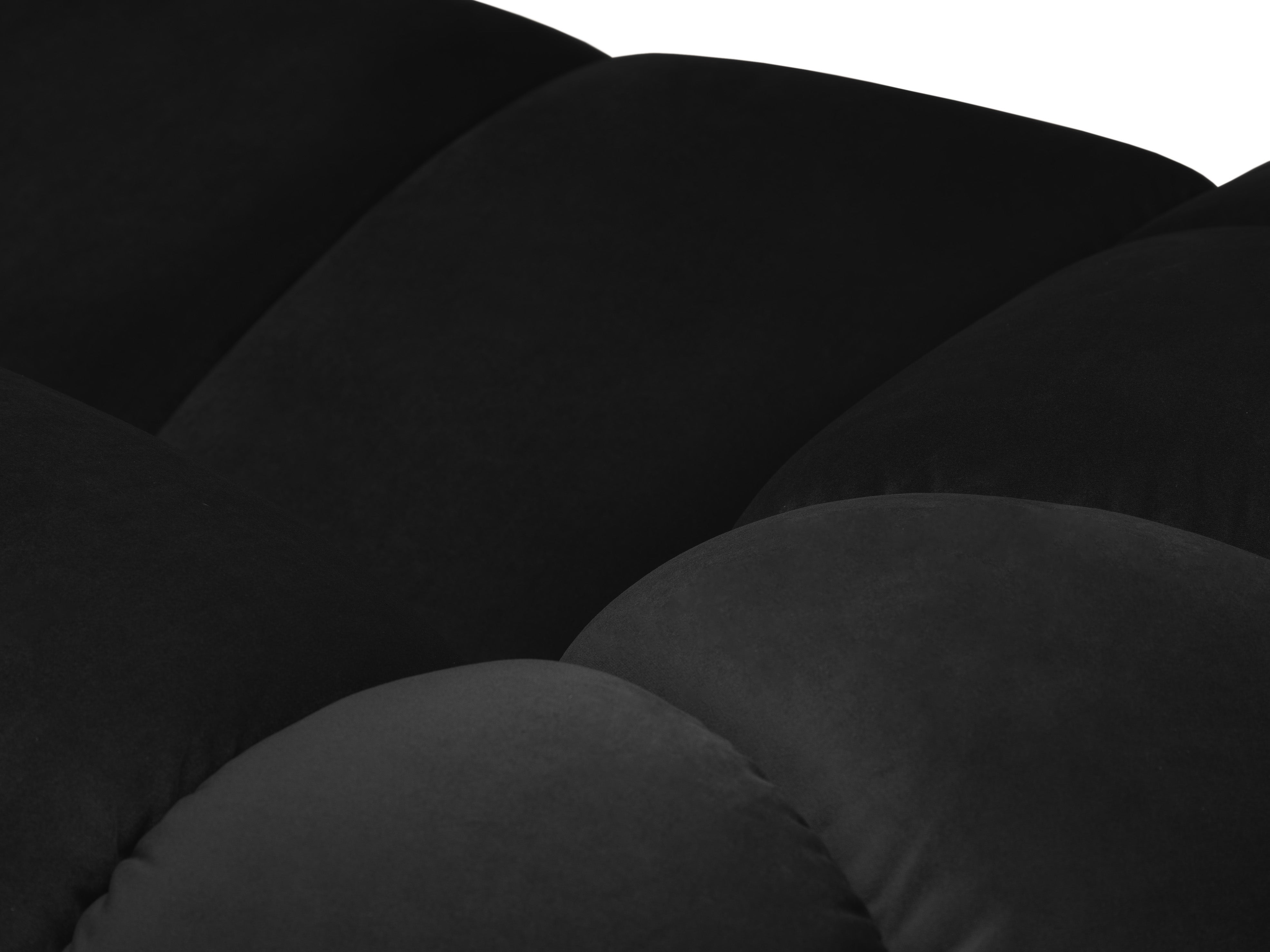 Velvet corner sofa for 4 people right-sided DIANA black