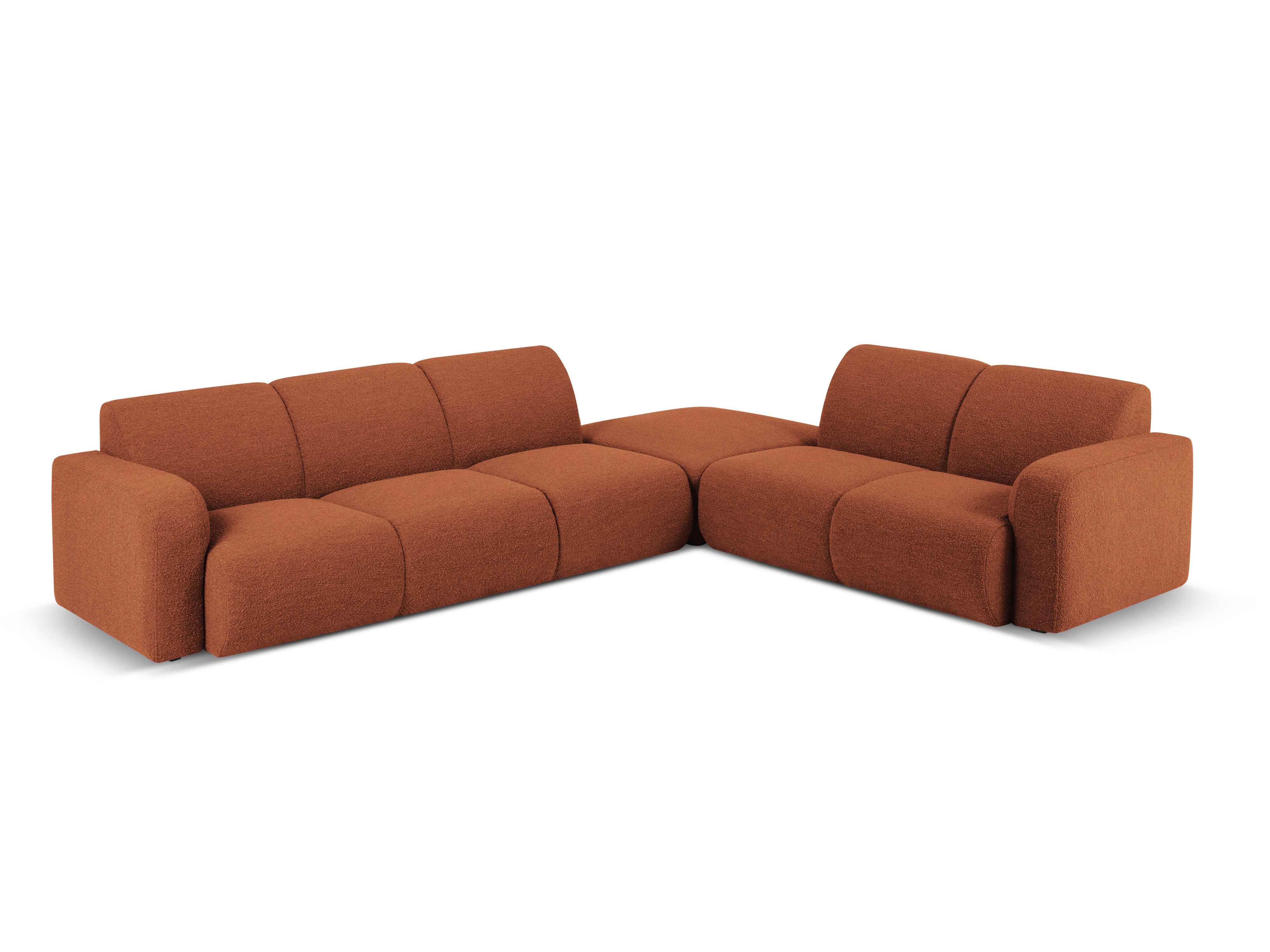 Narożnik w tkaninie boucle prawostronny otwarty MOLINO terracotta – Micadoni