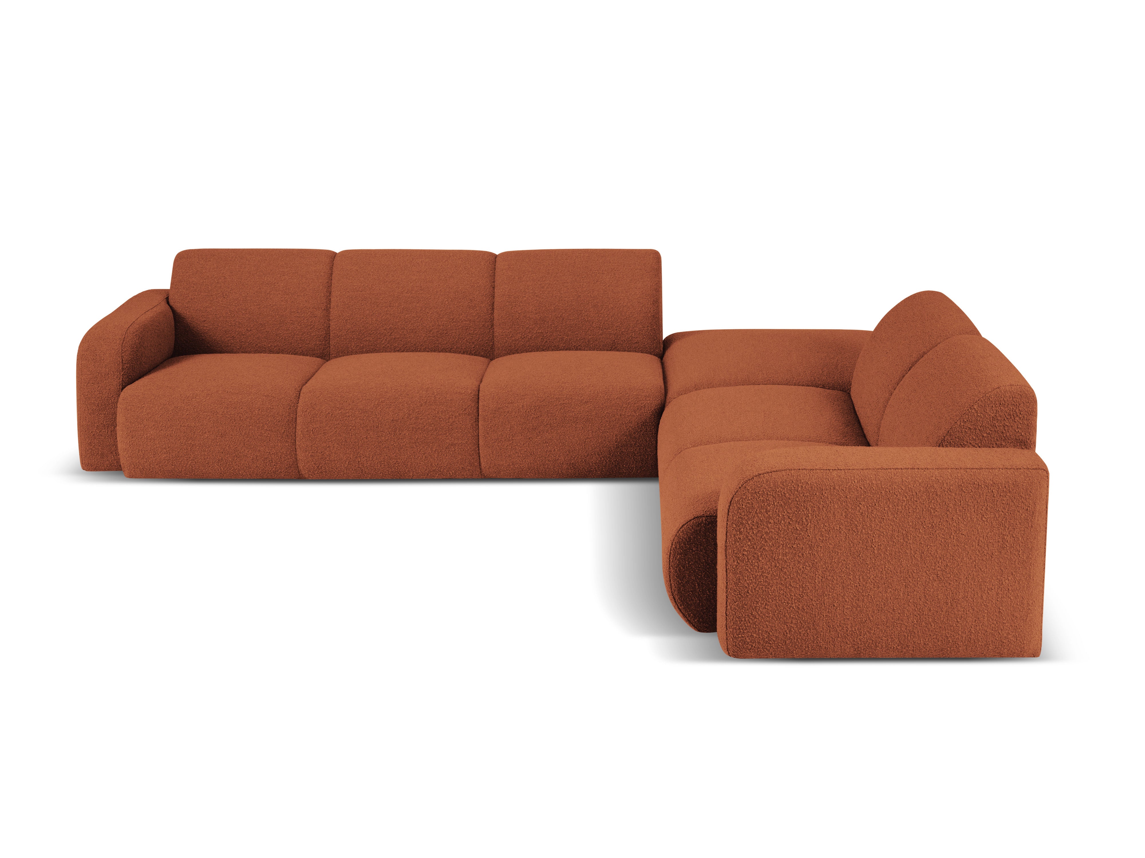 Narożnik w tkaninie boucle prawostronny otwarty MOLINO terracotta – Micadoni