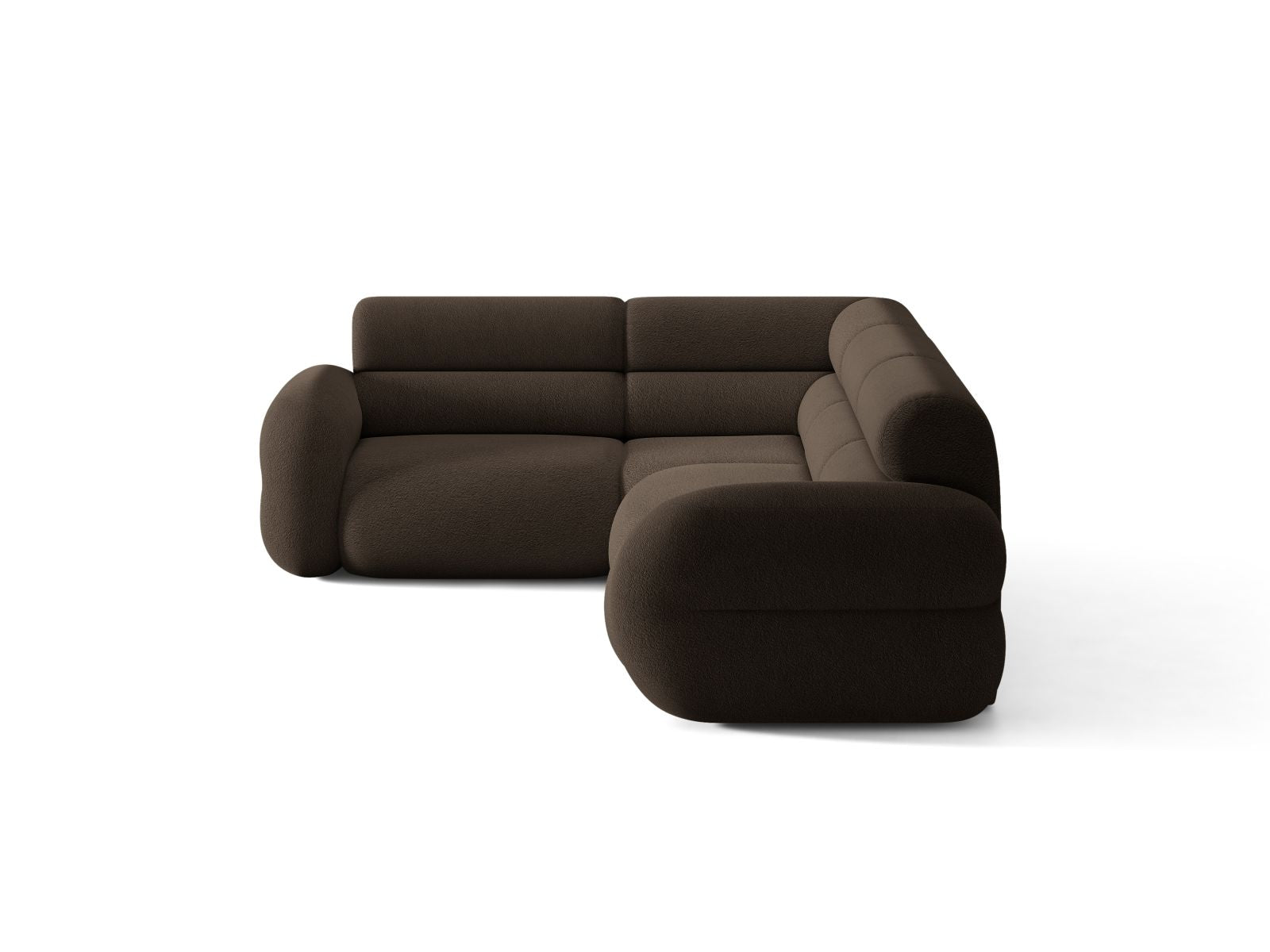 Ecksofa in L-Form links NEO braun Boucle