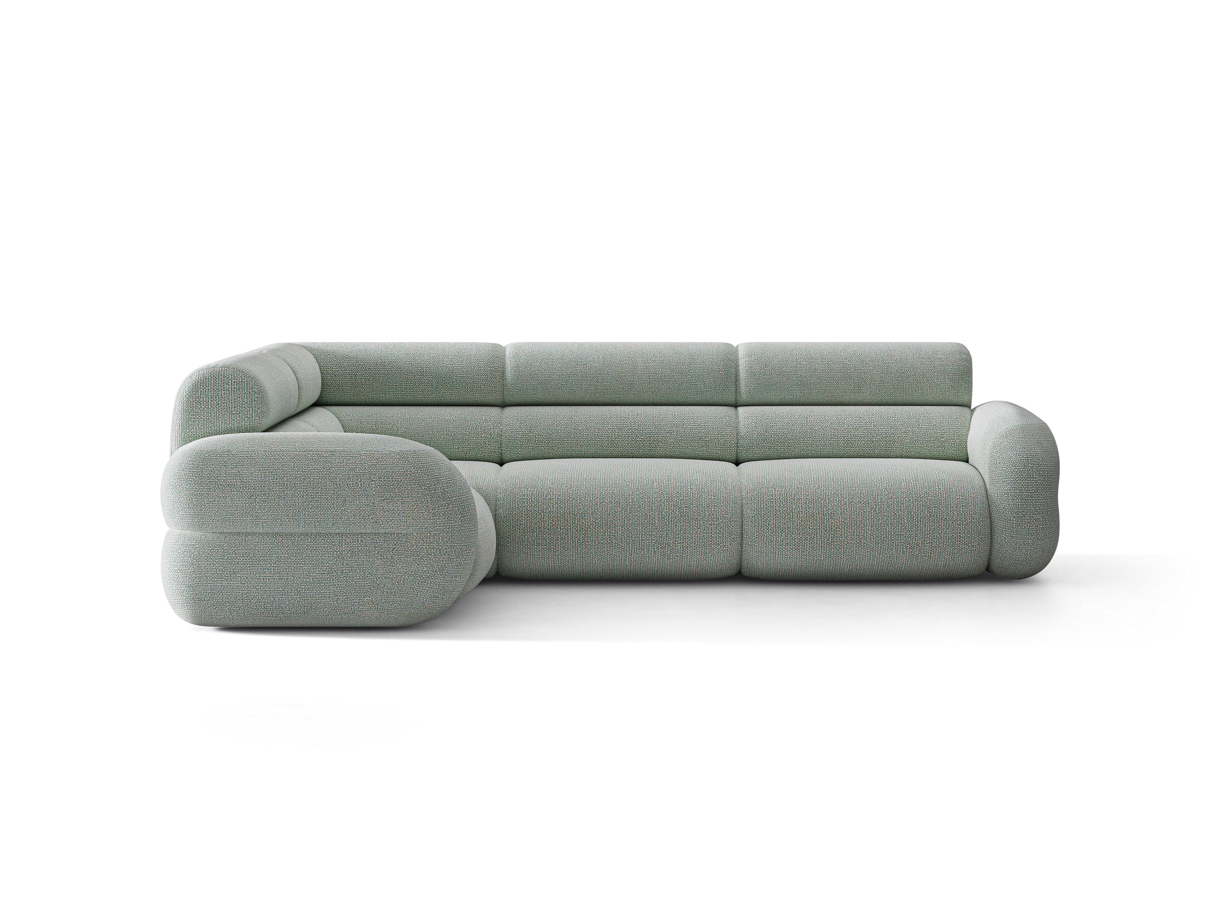 Linke L-förmige NEO-Couch in blauer Melange