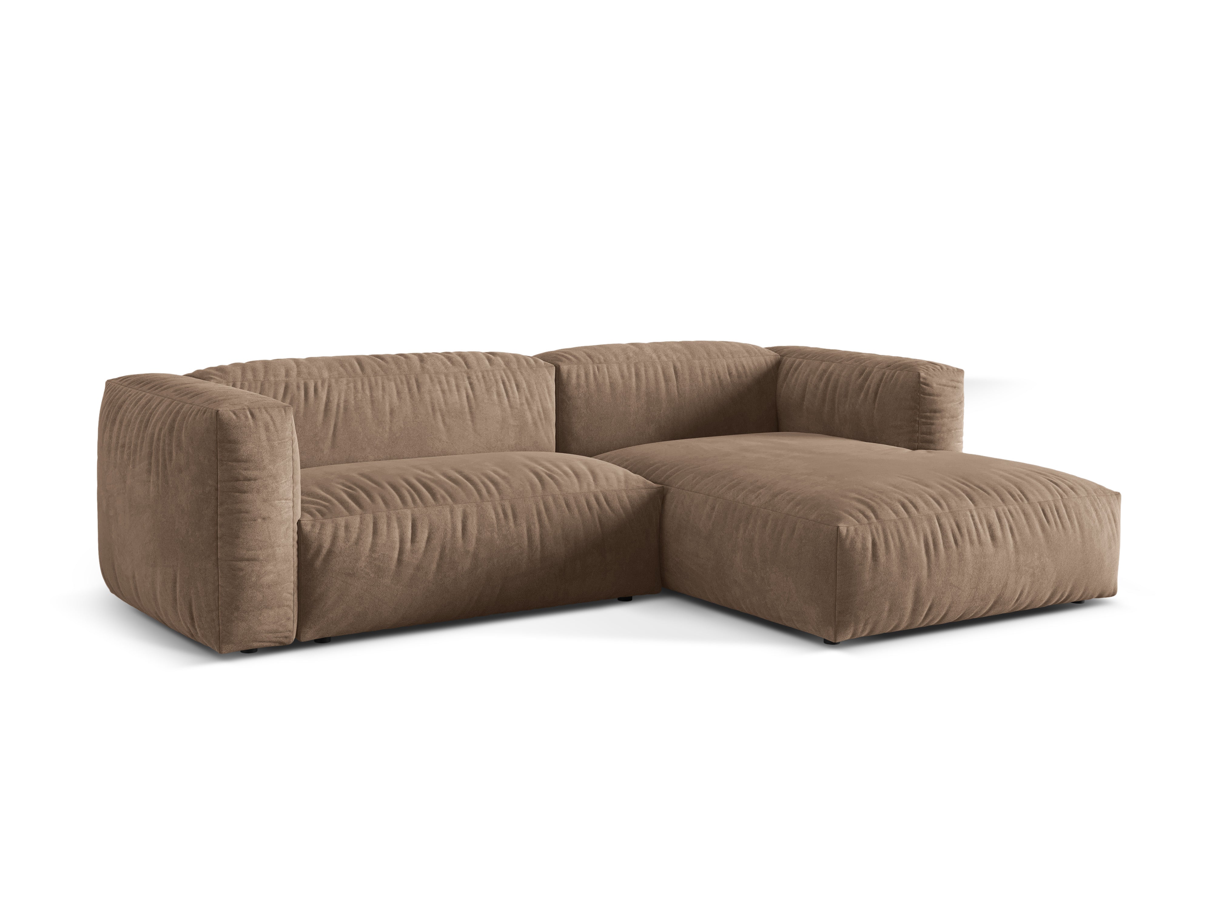 Right-sided 2-person velvet corner Martin Dark Boon