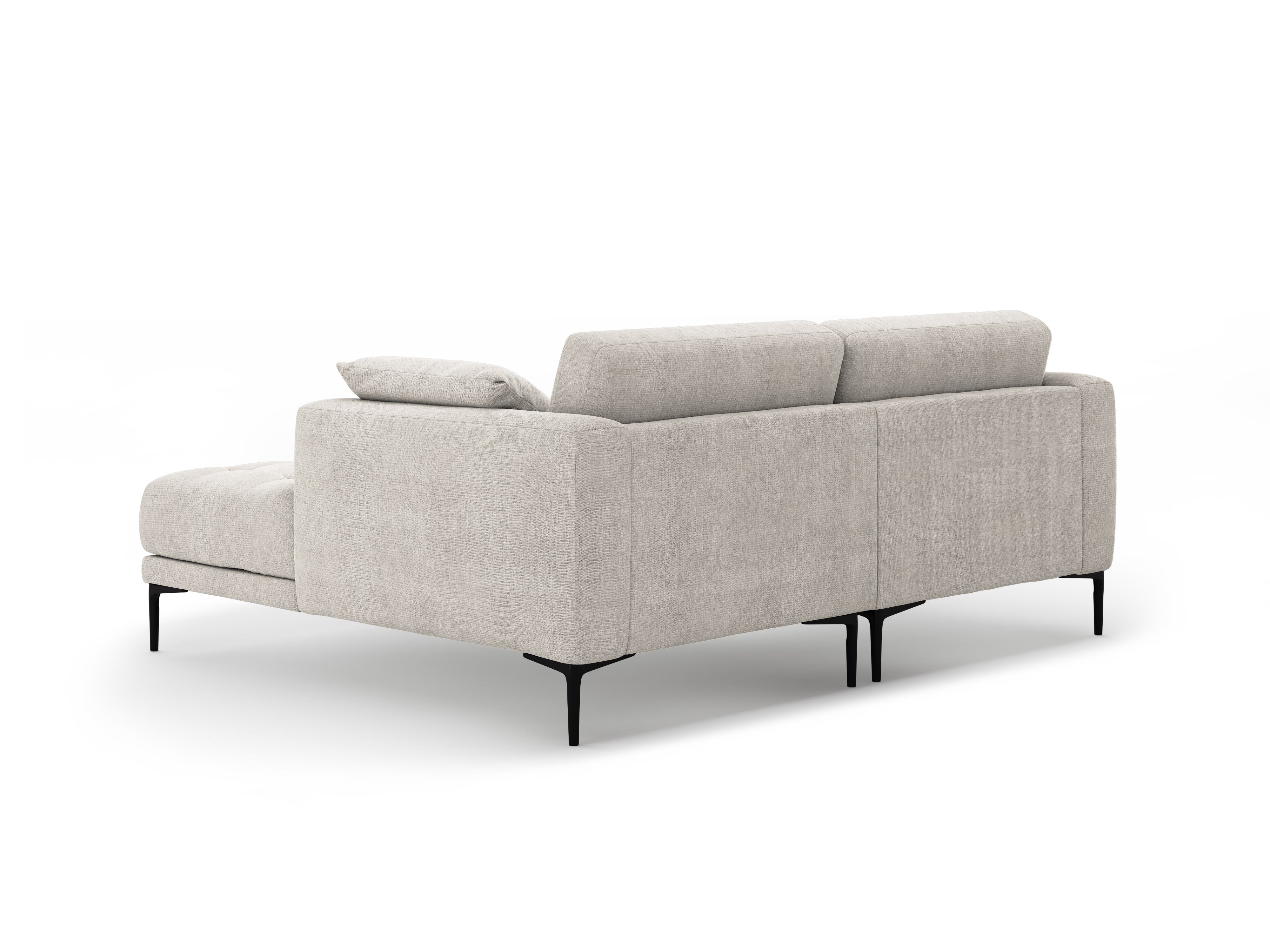 Rechtsseitiges Ecksofa BEMY in beigem Chenille