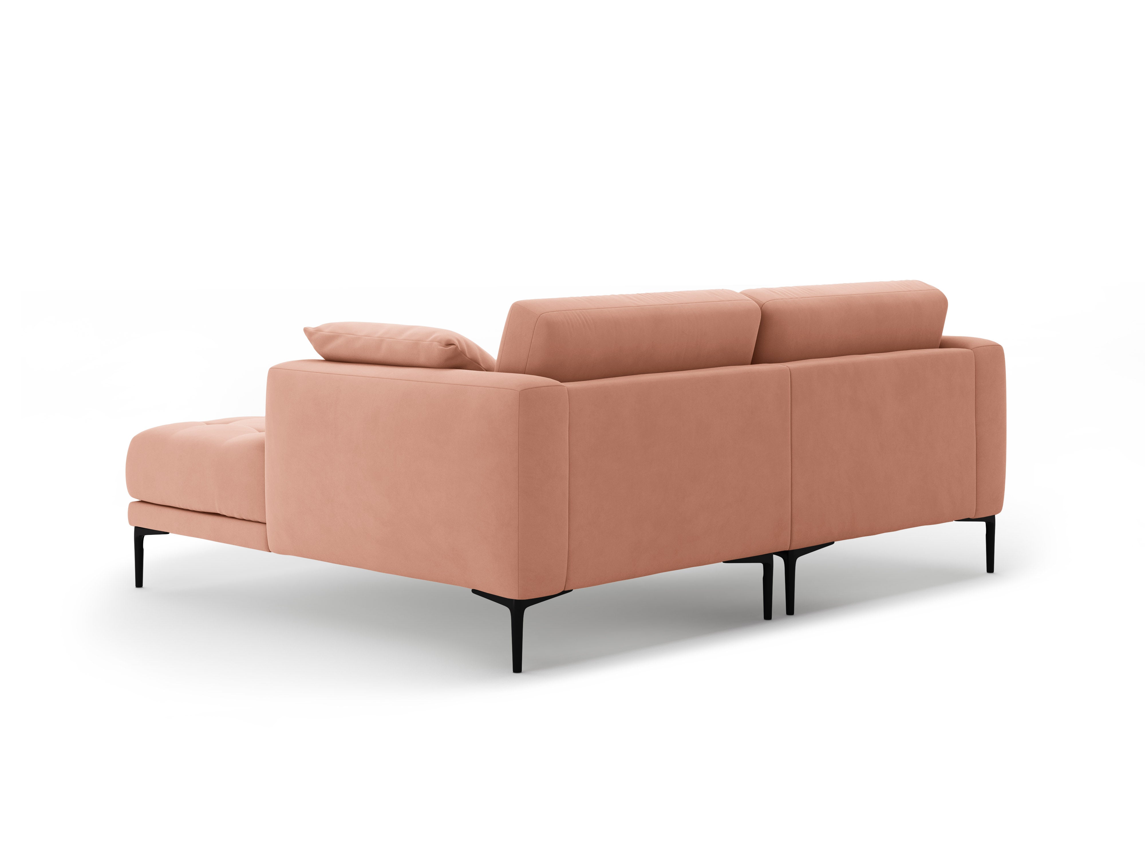 Sofa rechteckig samtig BEMY rosa
