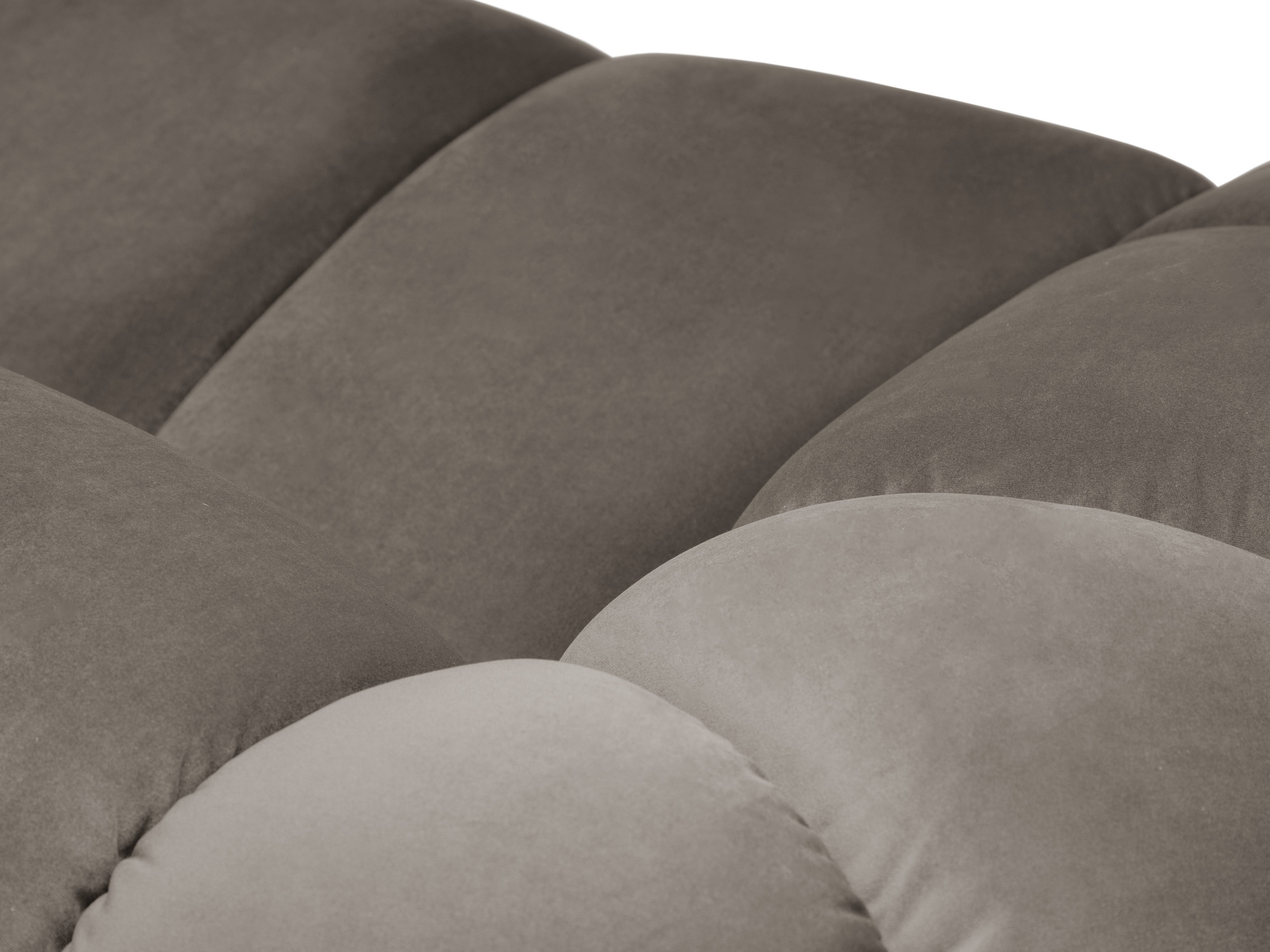 Samt-Ecksofa 3-sitzig rechts DIANA grau-beige