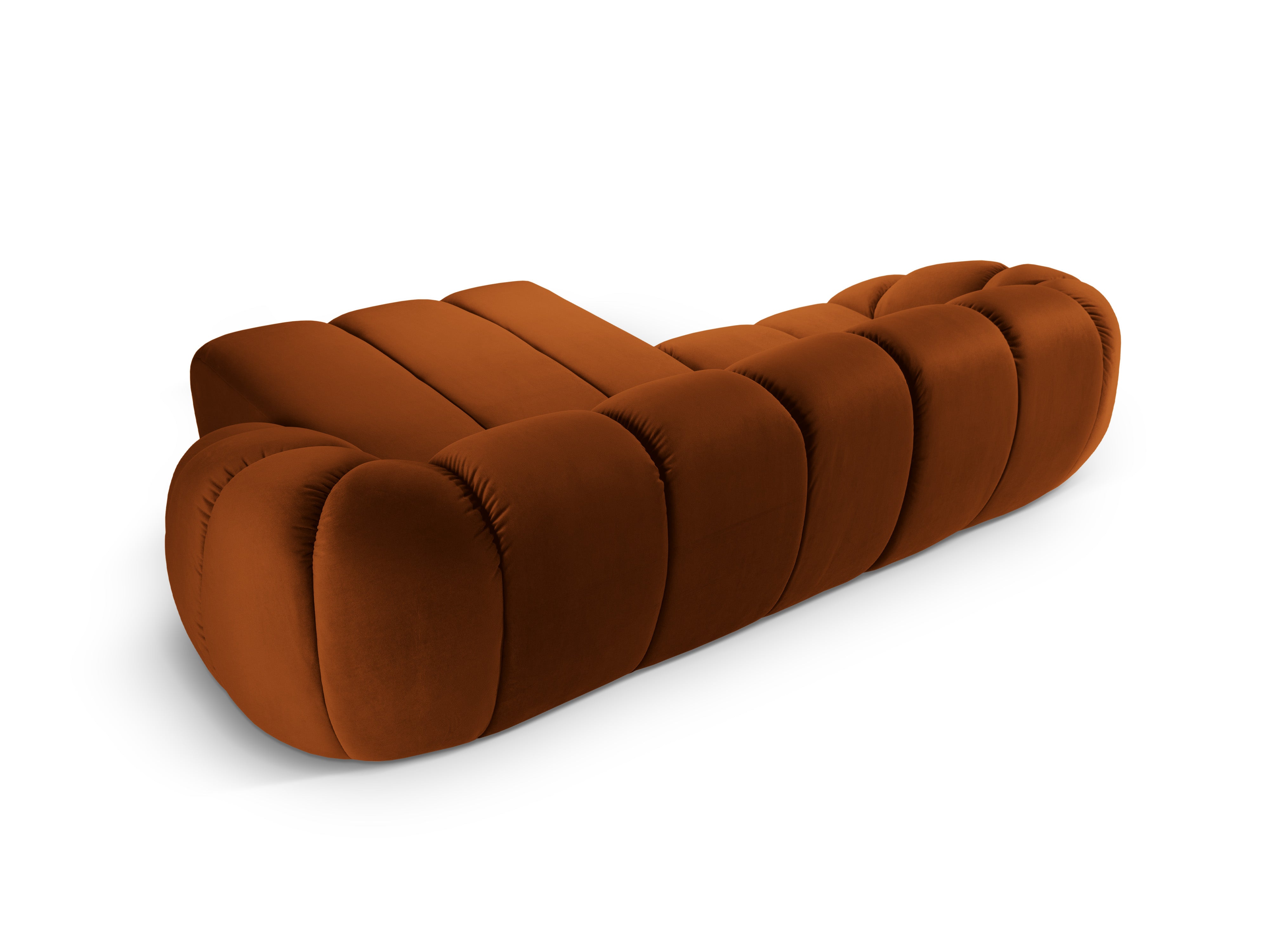 Samt-Ecksofa für 3 Personen rechts DIANA terracotta