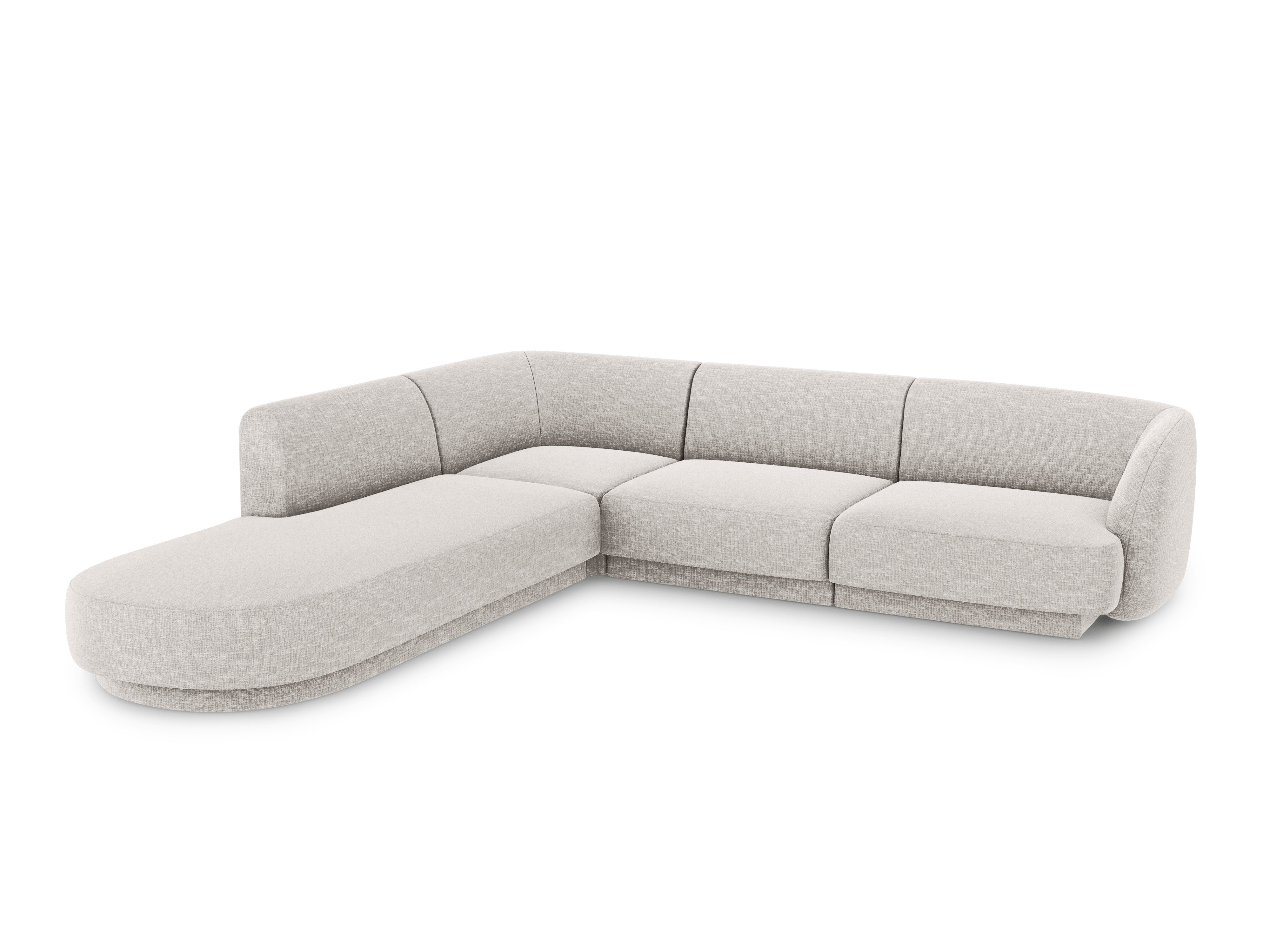 Left-sided corner sofa for 6 people MILEY gray chenille