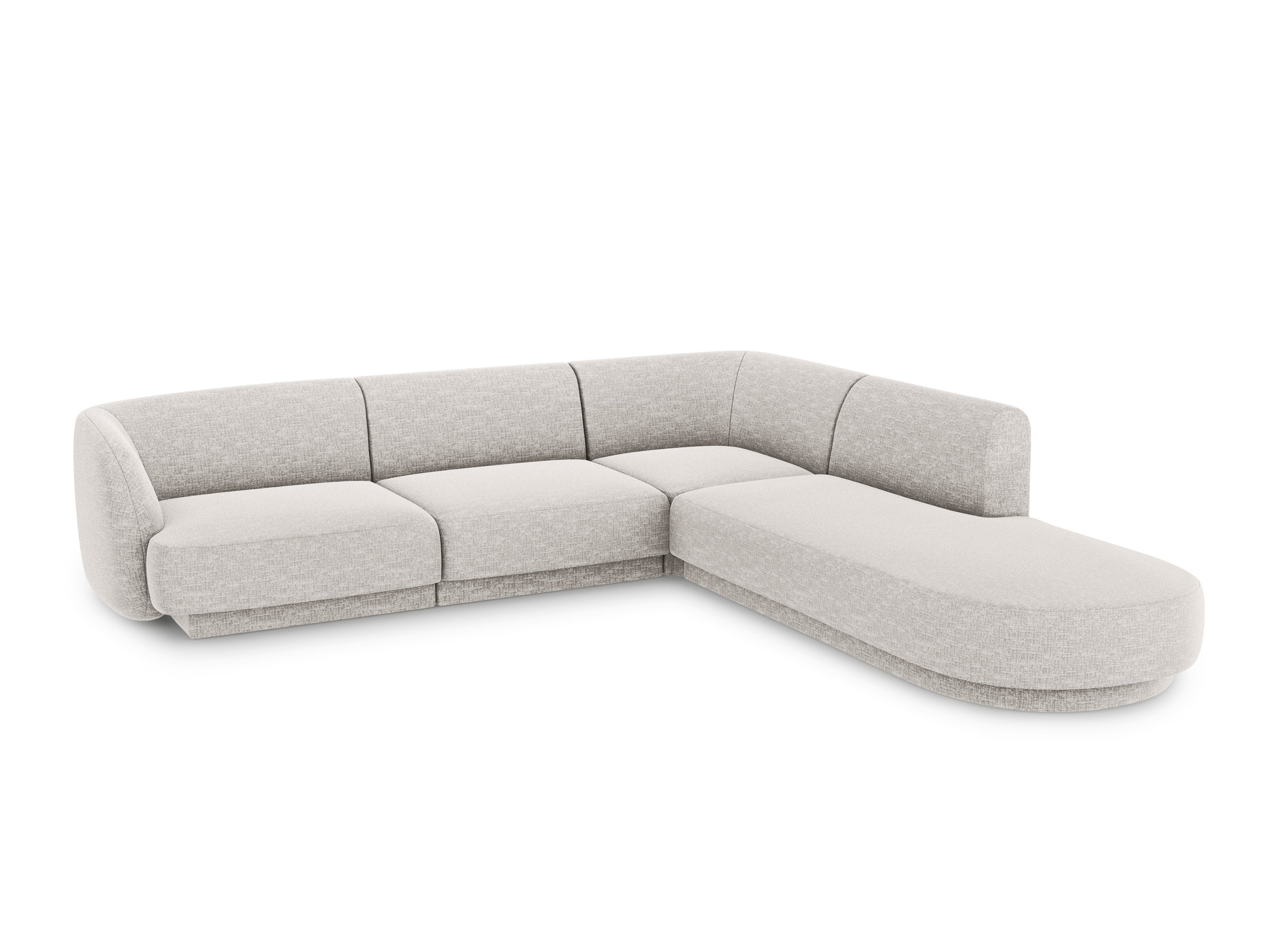 Right-facing corner sofa for 6 people MILEY gray chenille