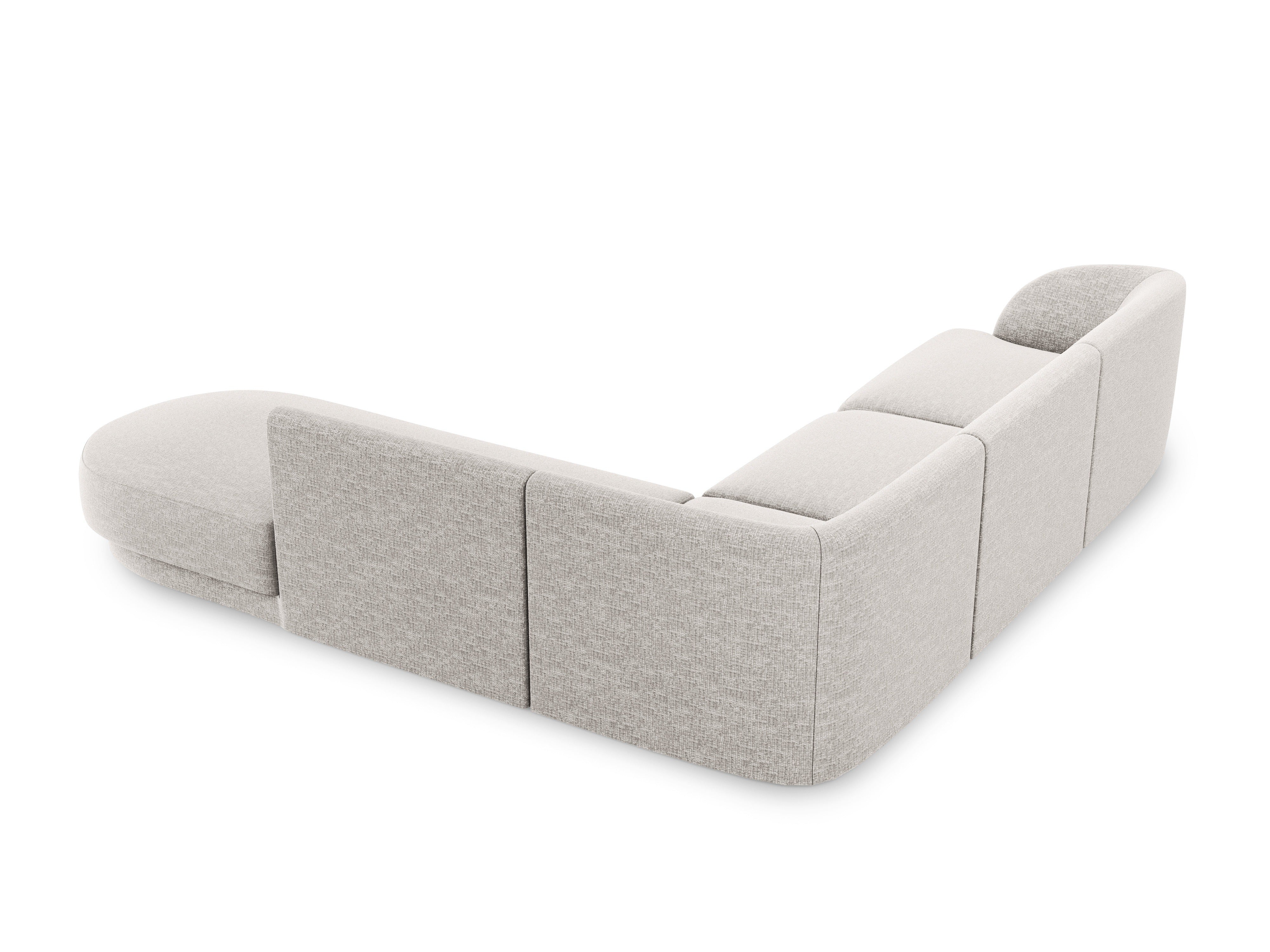 Right-facing corner sofa for 6 people MILEY gray chenille