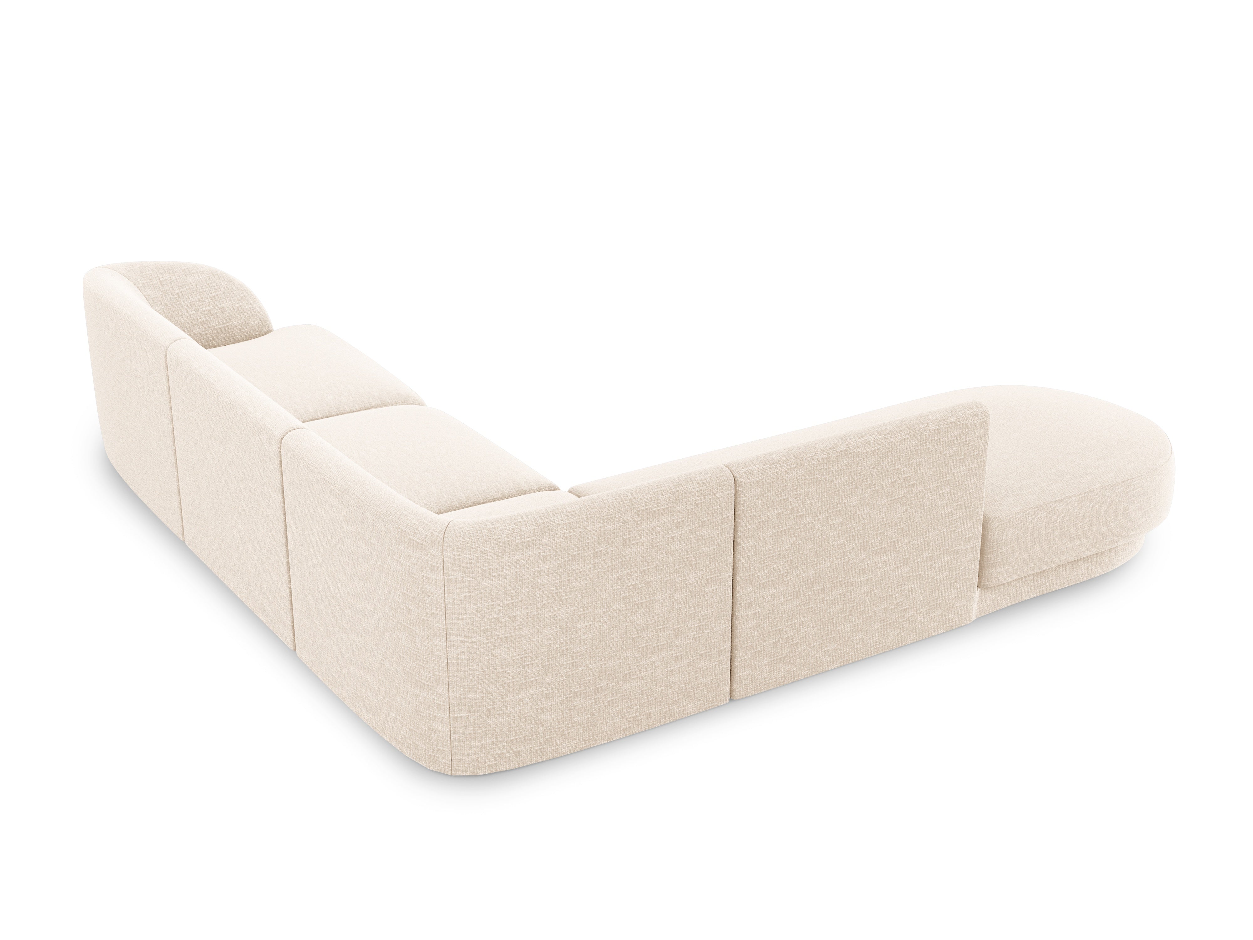 Linksseitiges 6-Sitzer-Sofa MILEY Elfenbein Chenille