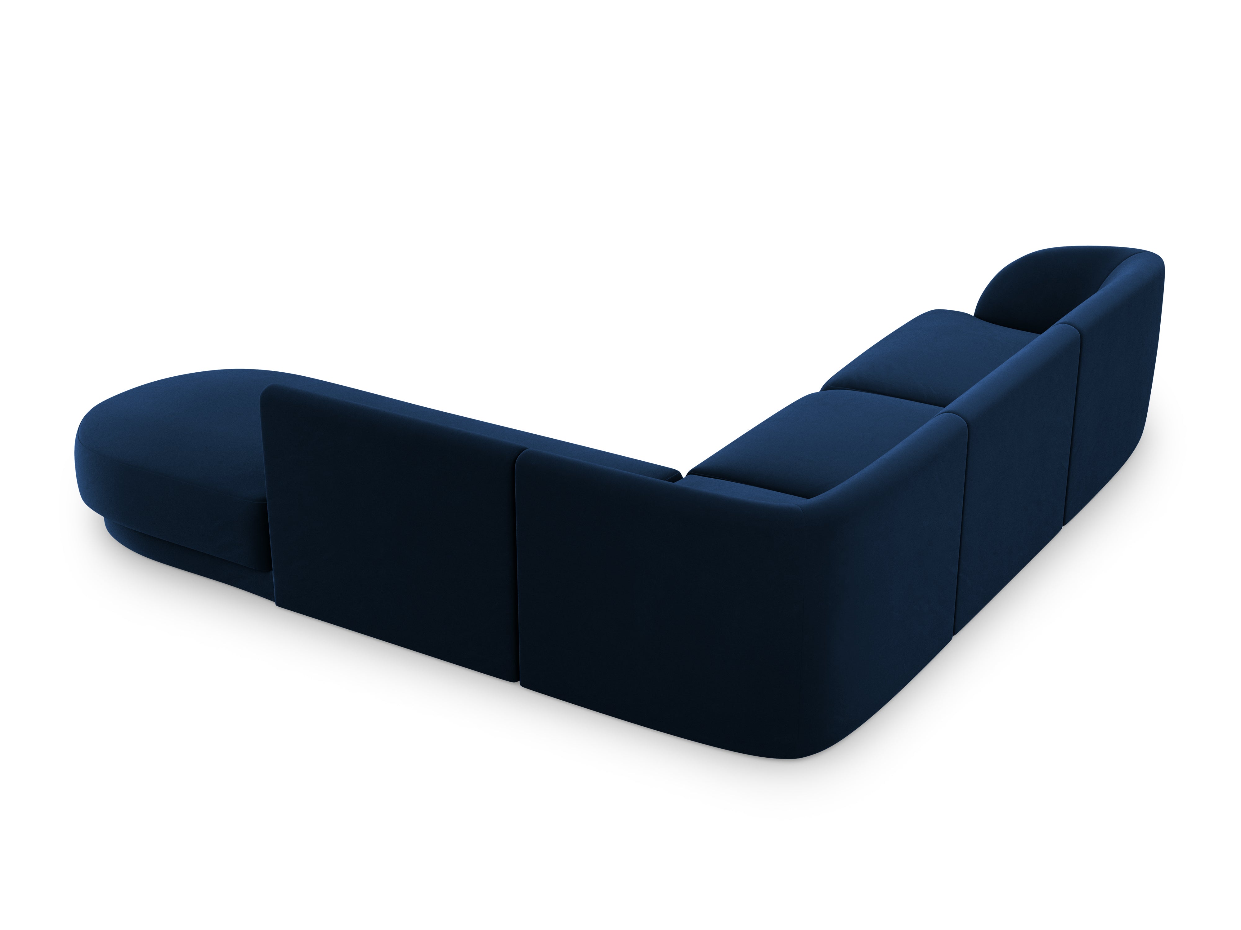 Narożnik aksamitny 6-osobowy prawostronny MILEY granat królewski Micadoni Eye on Design