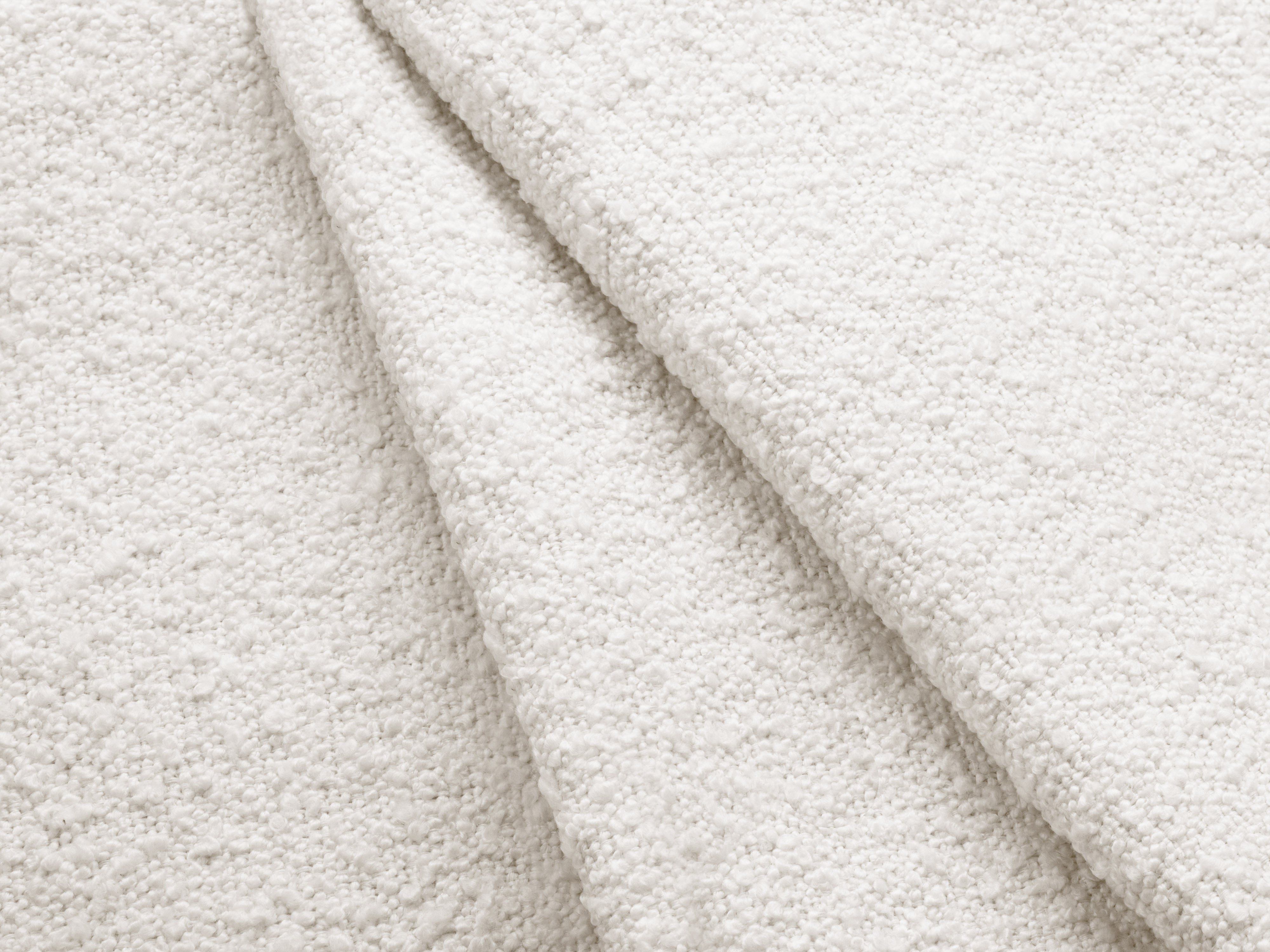 Modulares Ecksofa mit Tisch, 3-Sitzer, links, MILEY, weißes Boucle