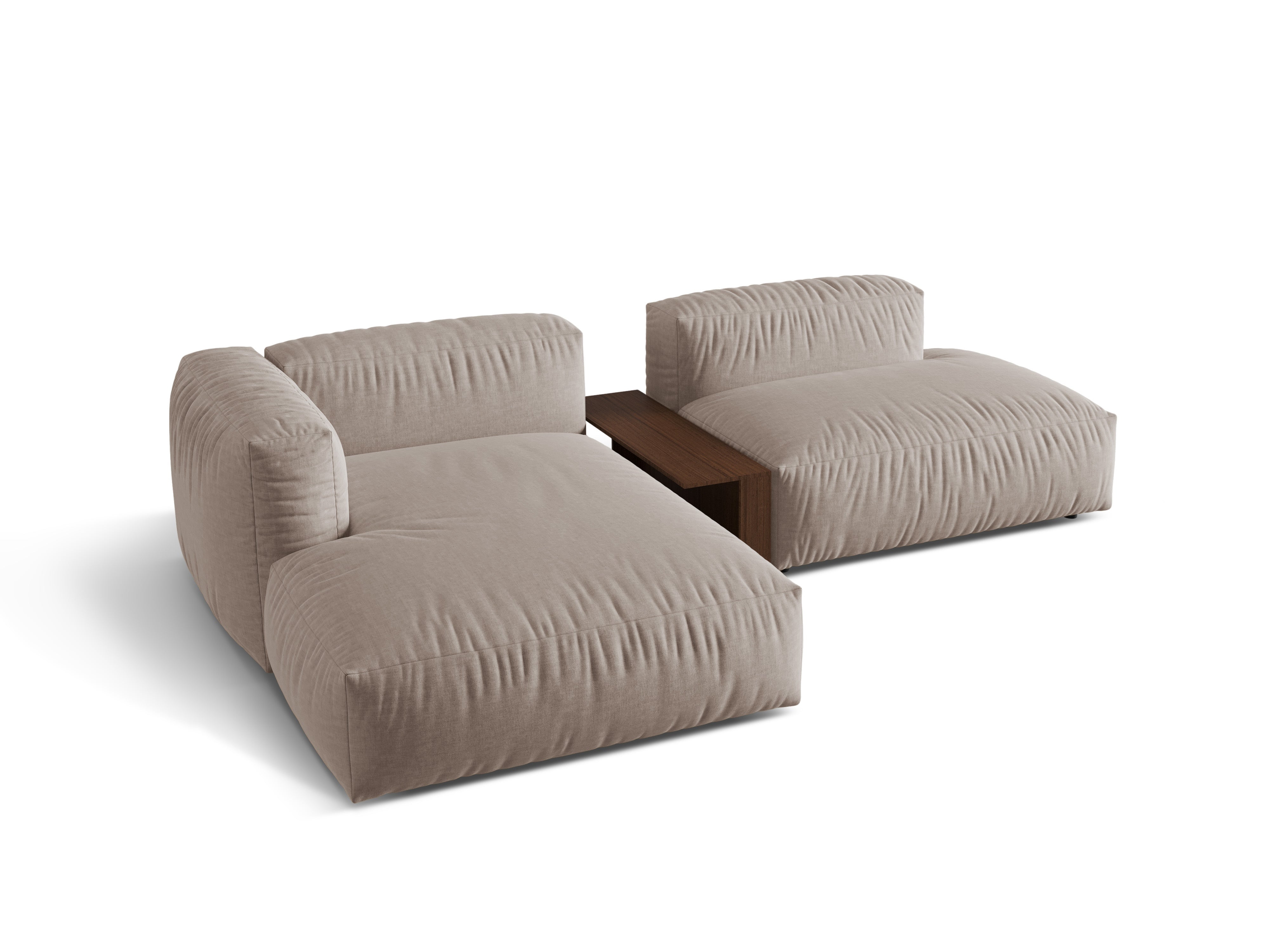 Left -sided corner with a dark beige Martin table