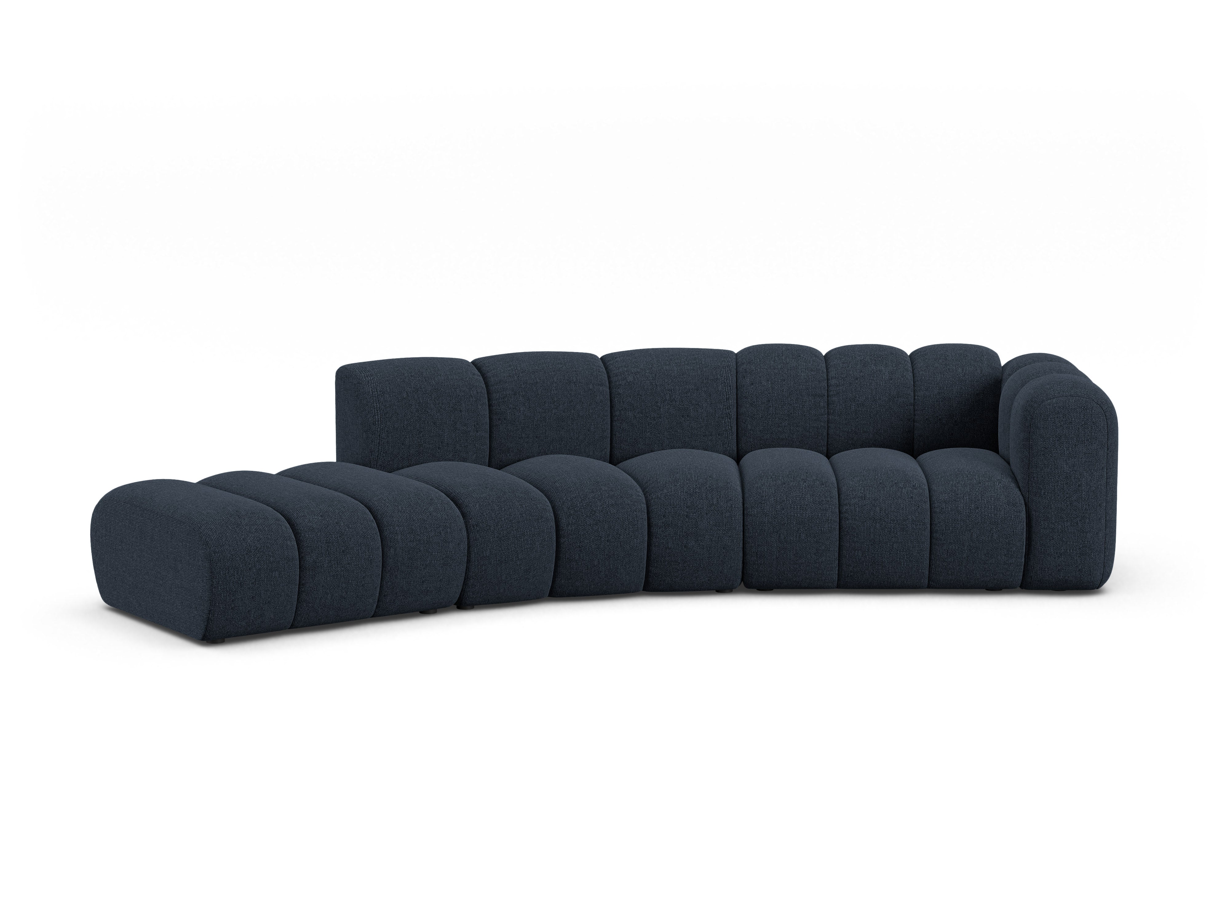 Sofa 5-osobowa lewostronna LUPINE granatowy szenil – Micadoni