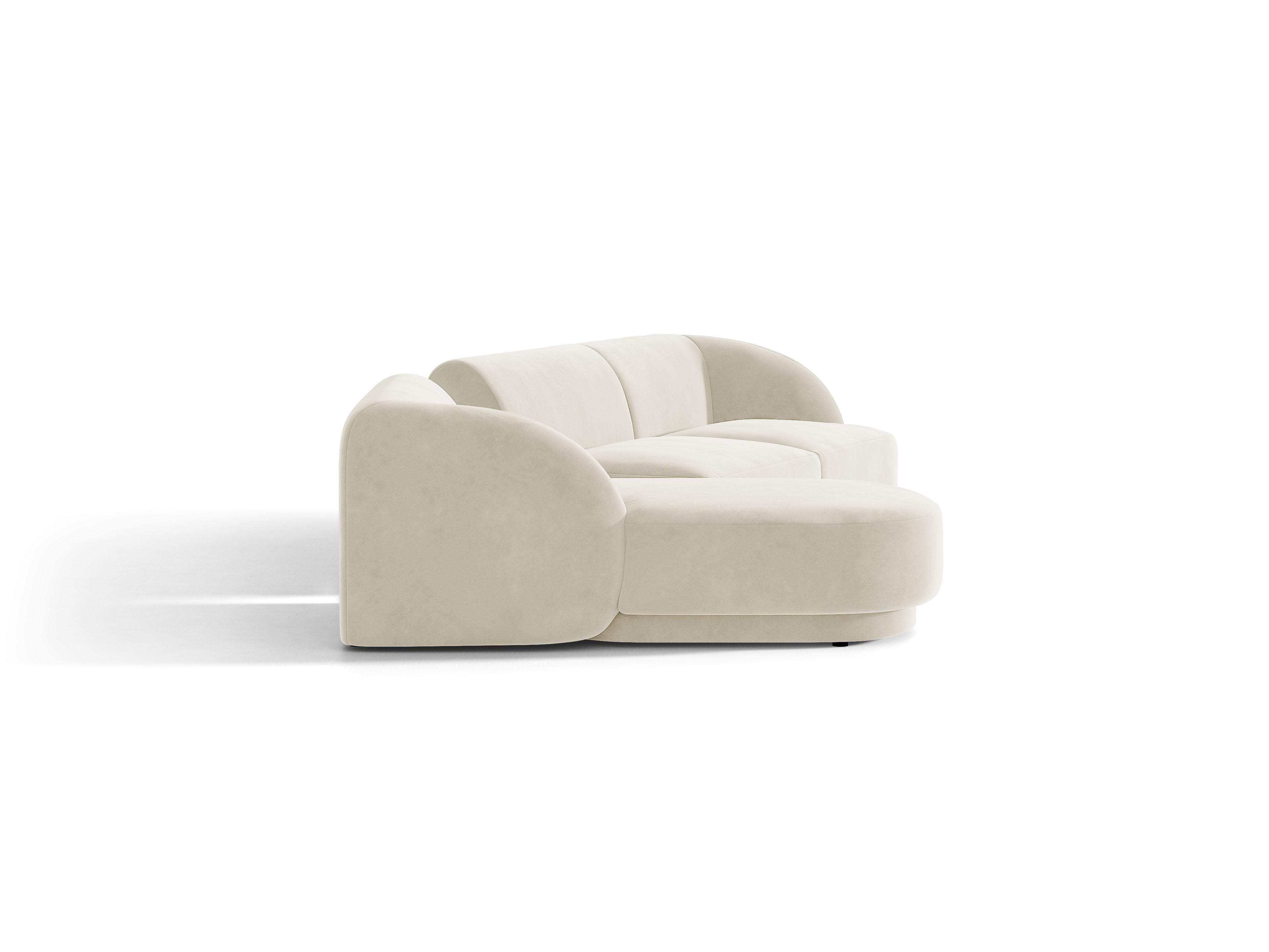 Modulares Ecksofa mit Tisch 3-sitzig links MILEY hellbeige