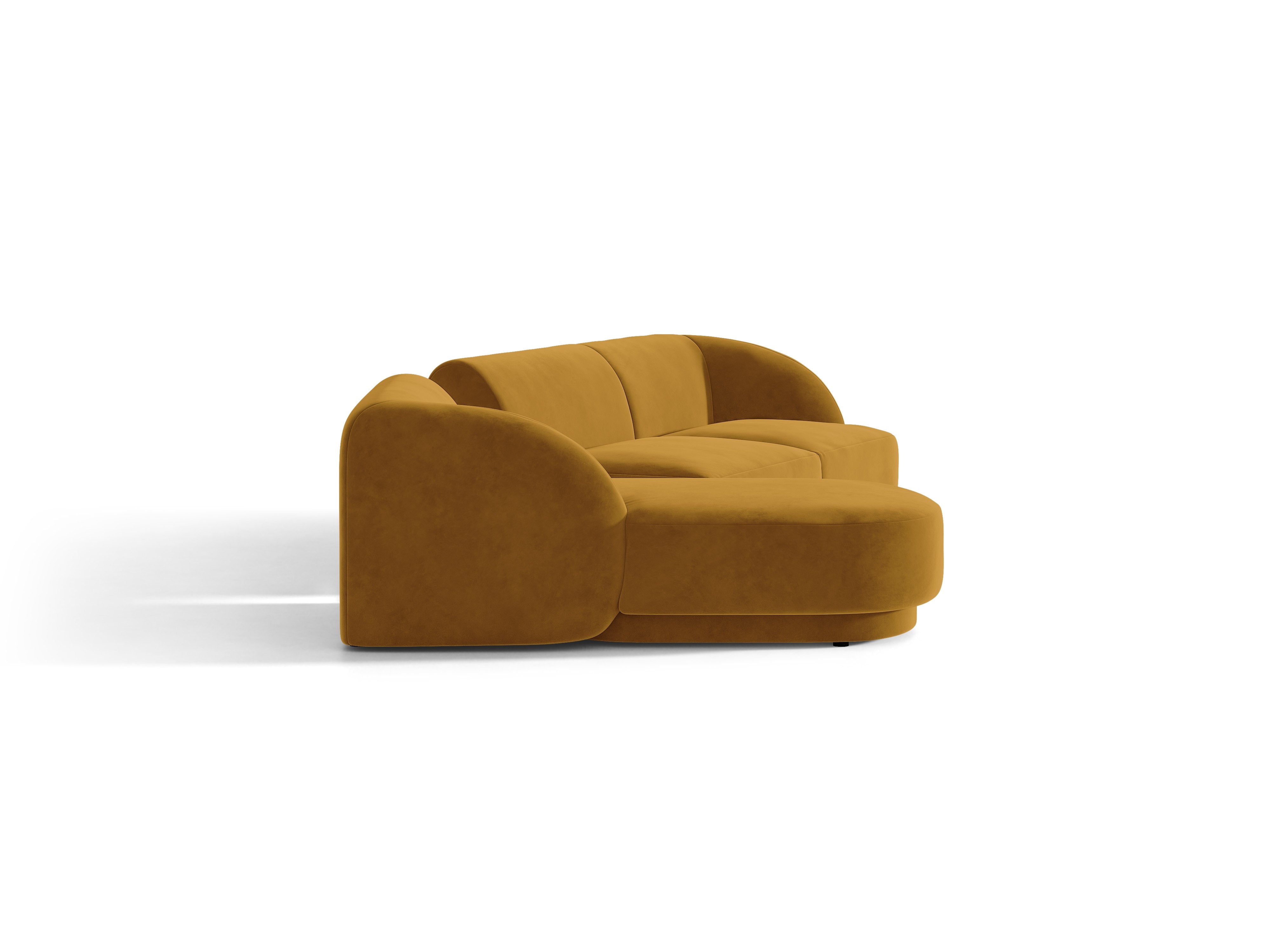 Modulares Ecksofa mit Tisch, 3-Sitzer, links, MILEY, gelb