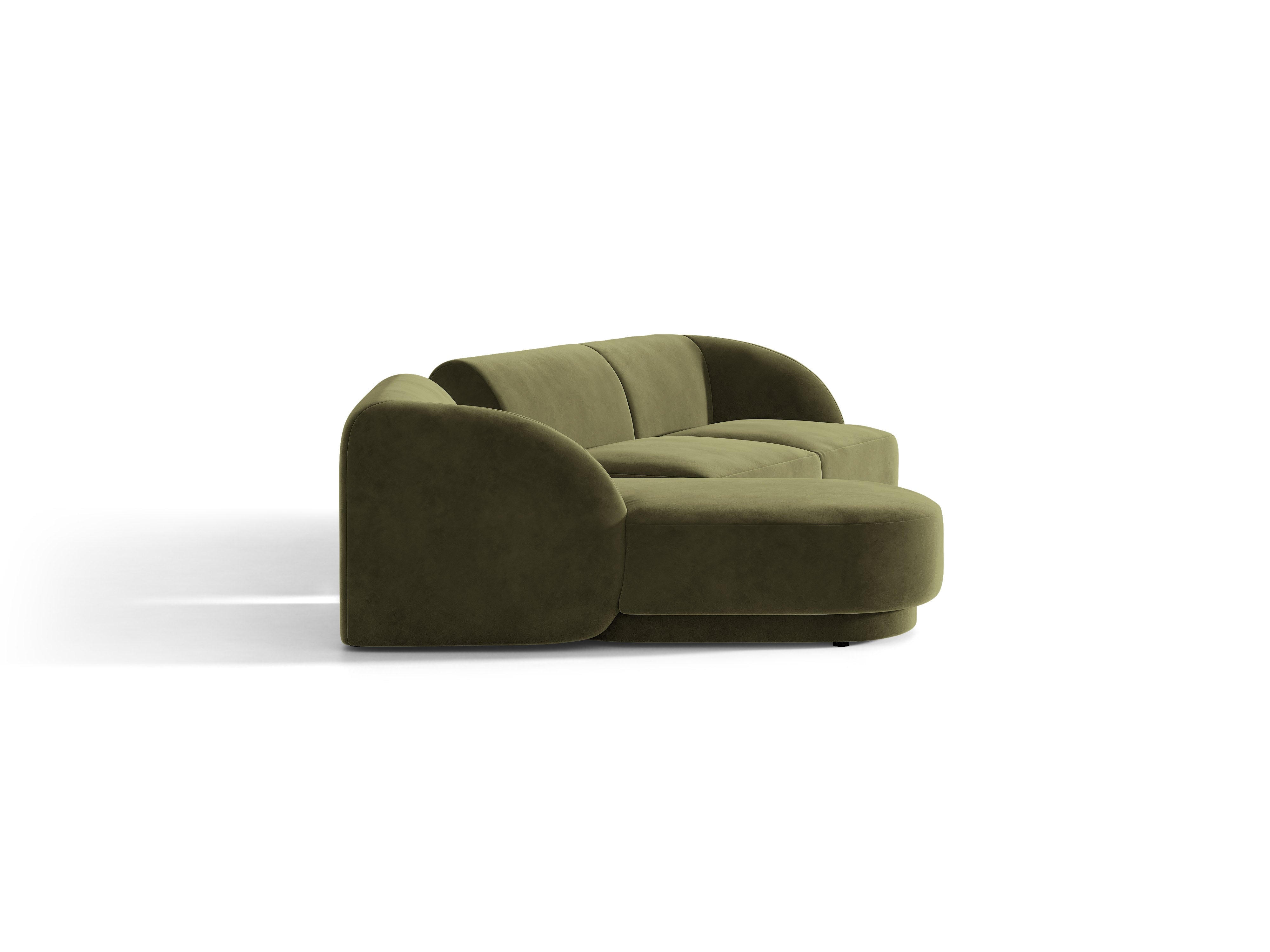 Modulares Ecksofa mit Tisch, 3-Sitzer, links, MILEY, grün