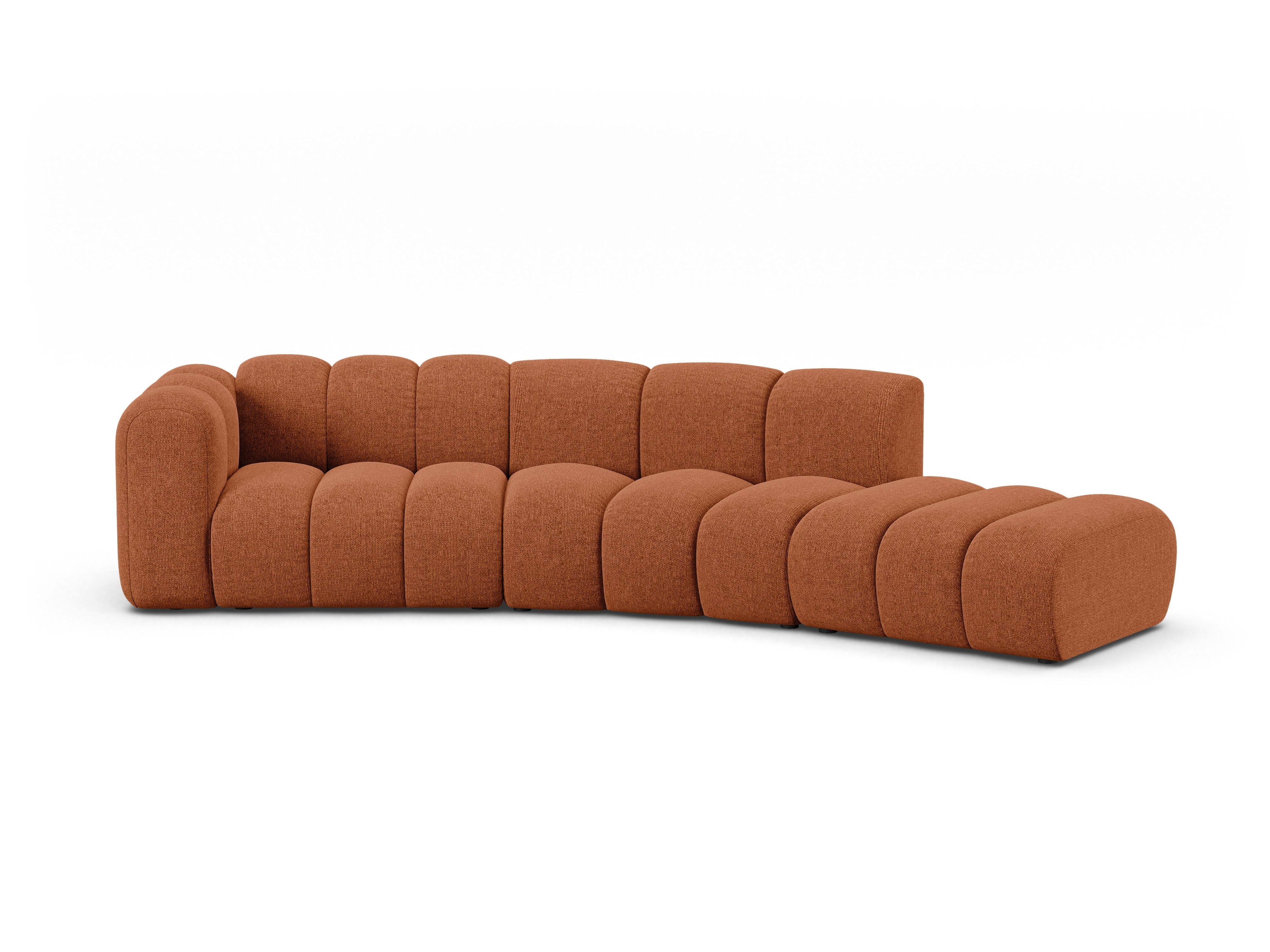 Sofa 5-sitzige rechtsseitige LUPINE ziegelrot Chenille