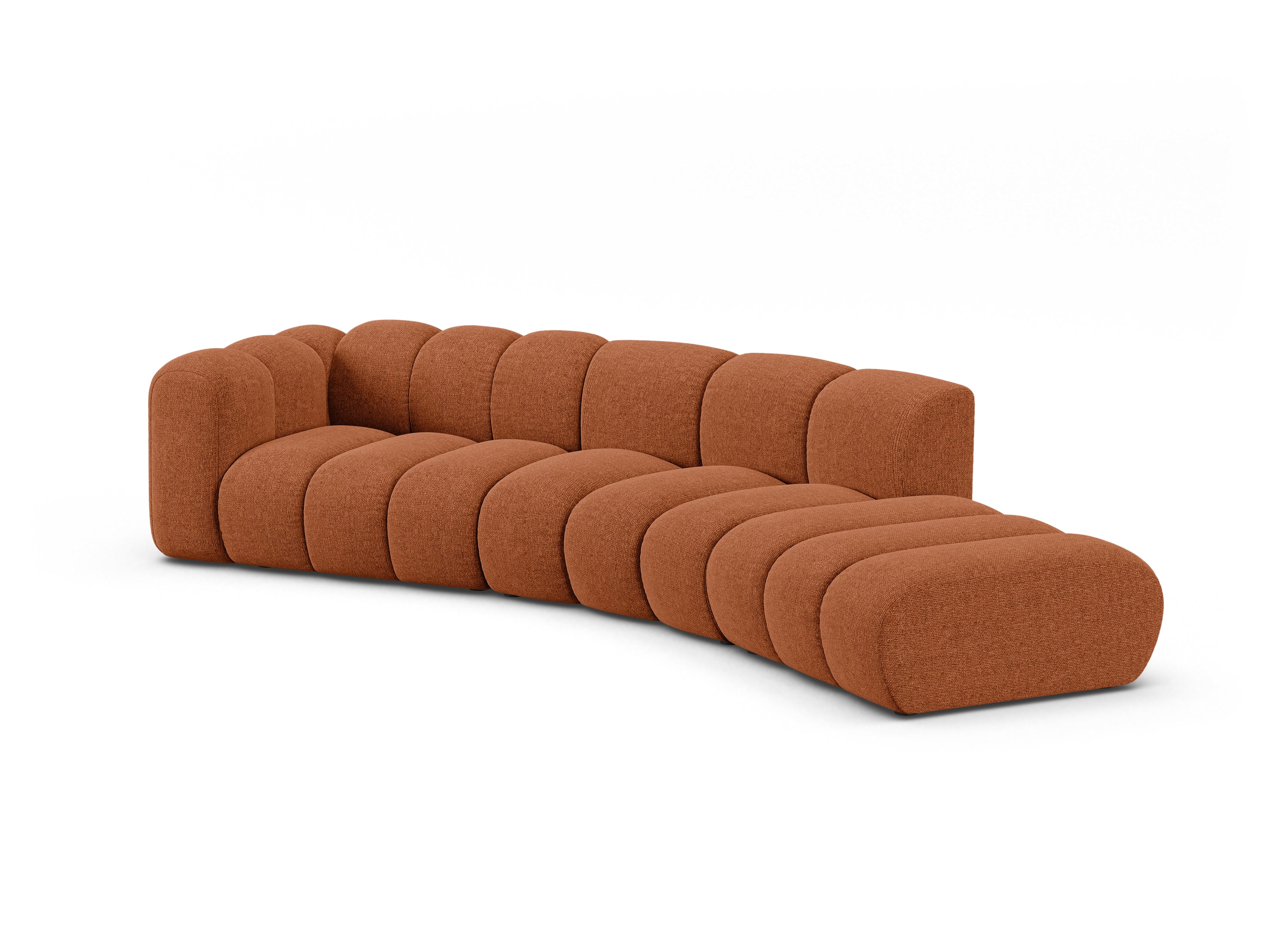 Sofa 5-sitzige rechtsseitige LUPINE ziegelrot Chenille