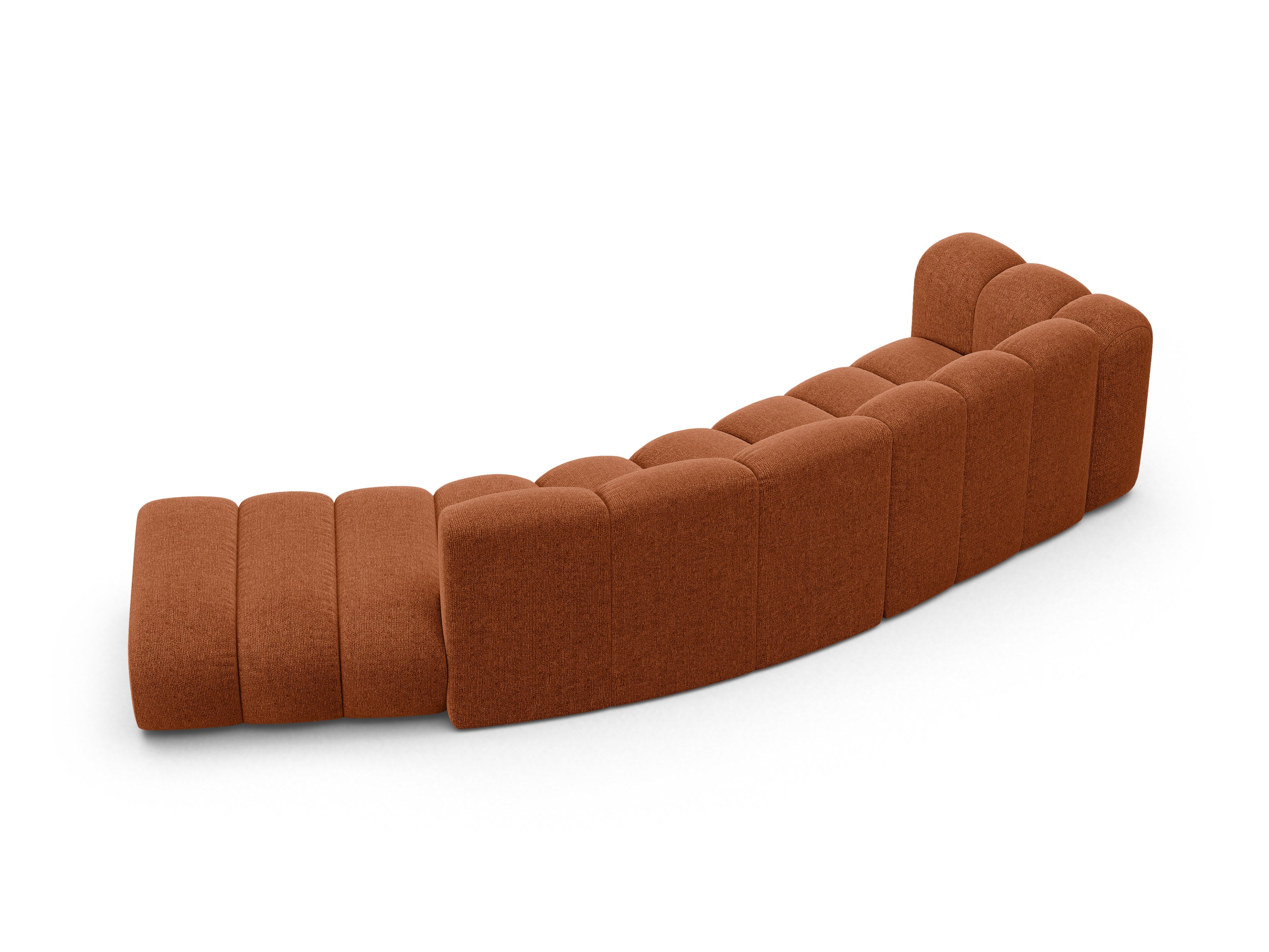 Sofa 5-sitzige rechtsseitige LUPINE ziegelrot Chenille