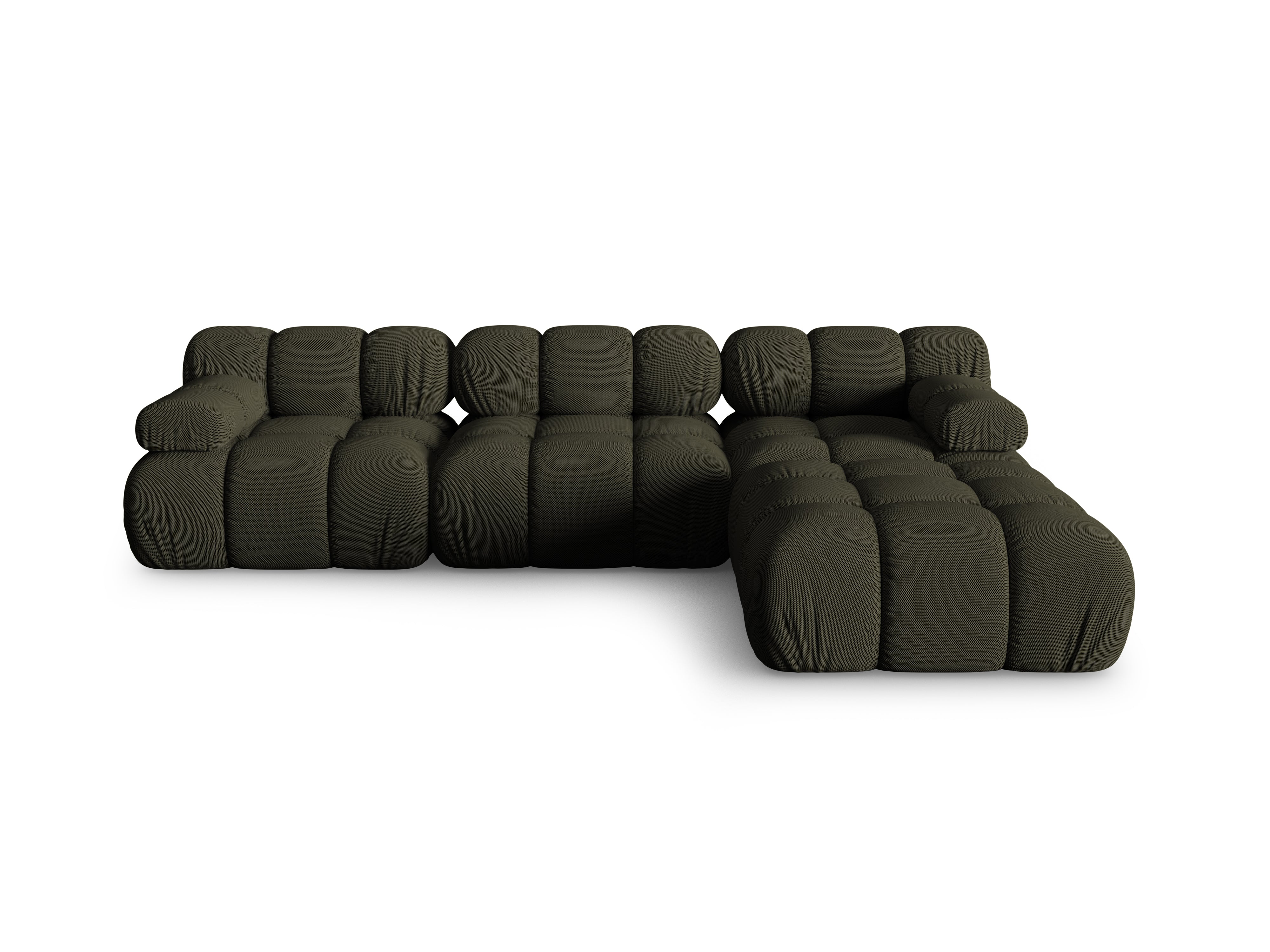 Universeller Ecksofa BELLIS in dunkelgrüner 3D-Stoffqualität