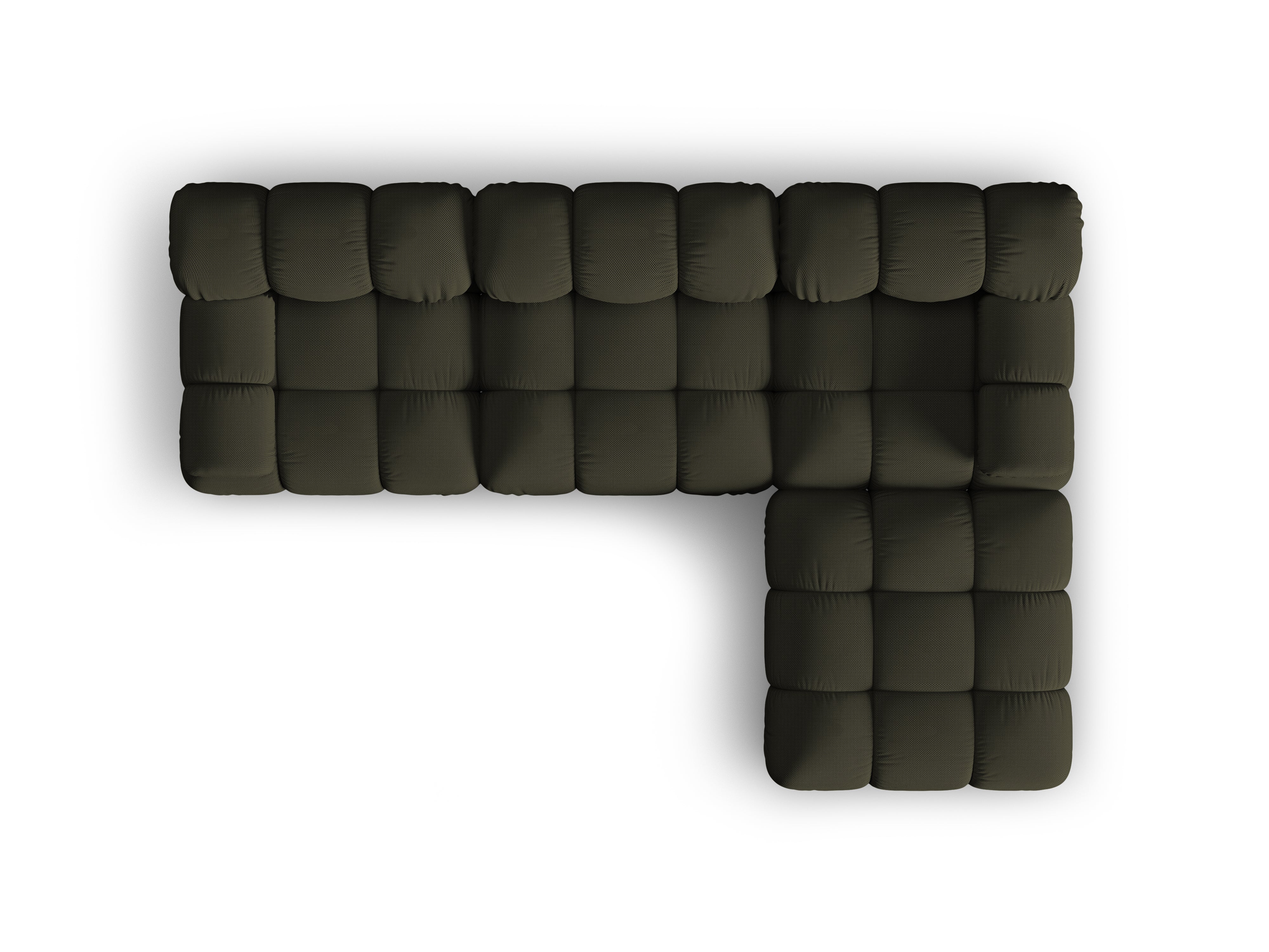 Universeller Ecksofa BELLIS in dunkelgrüner 3D-Stoffqualität