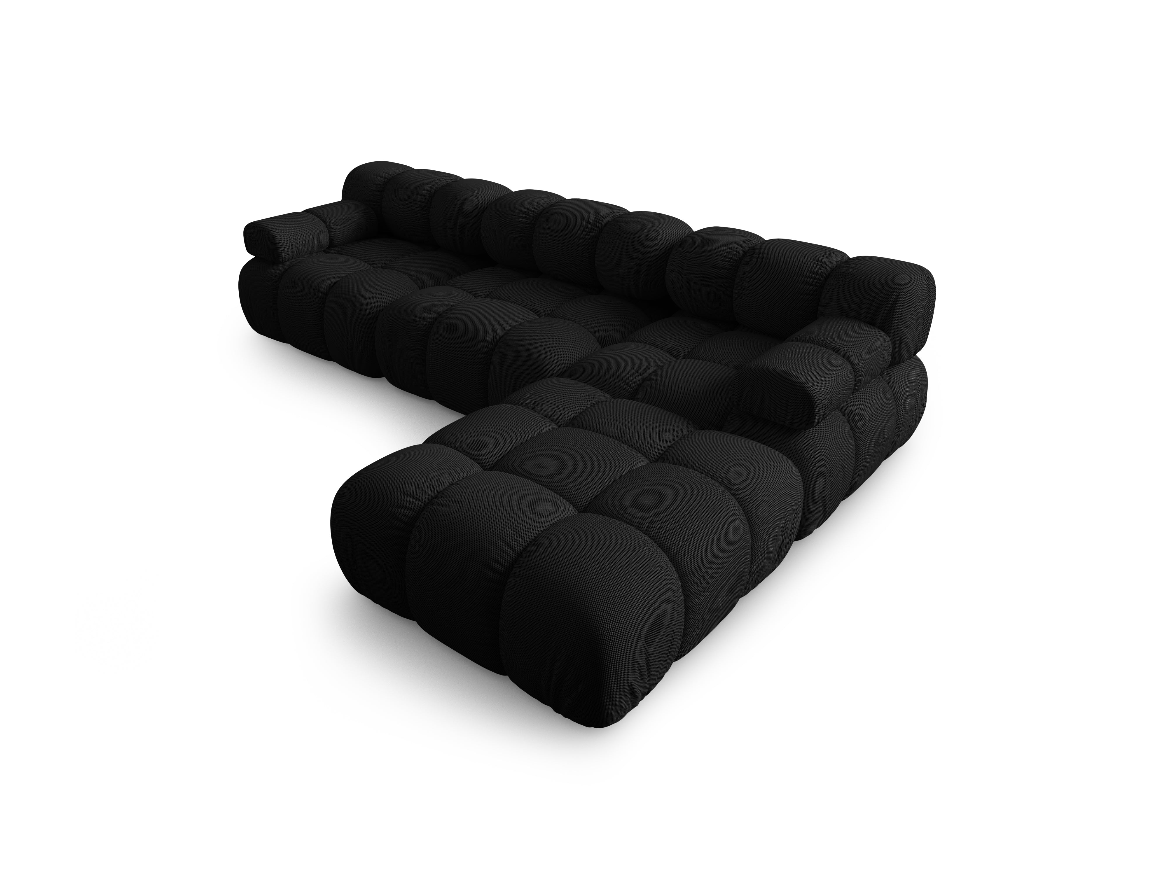 Universelle Eckcouch BELLIS aus schwarzem 3D-Stoff