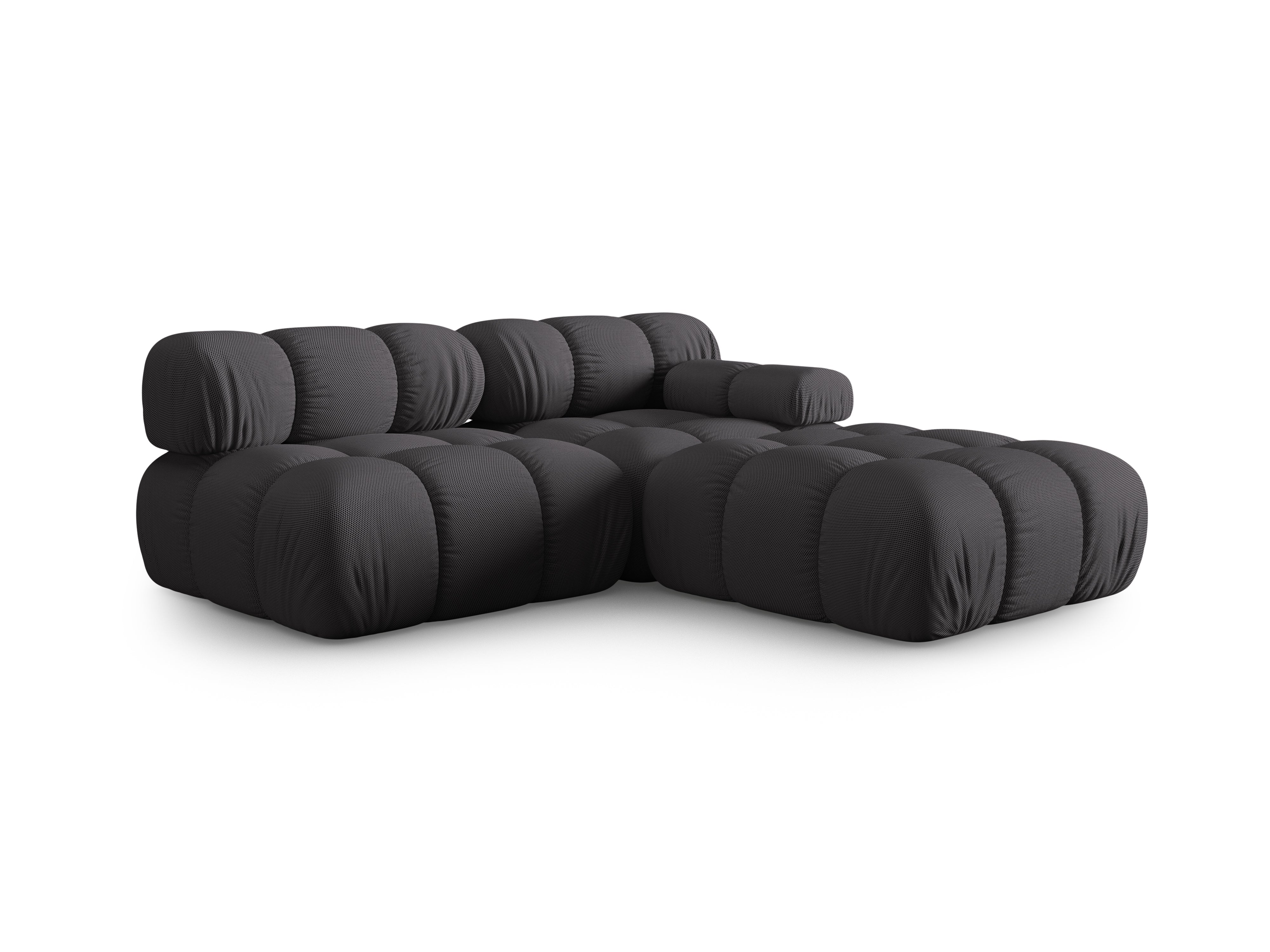 Modulares offenes Sofa BELLIS in Dunkelgrau mit 3D-Stoff