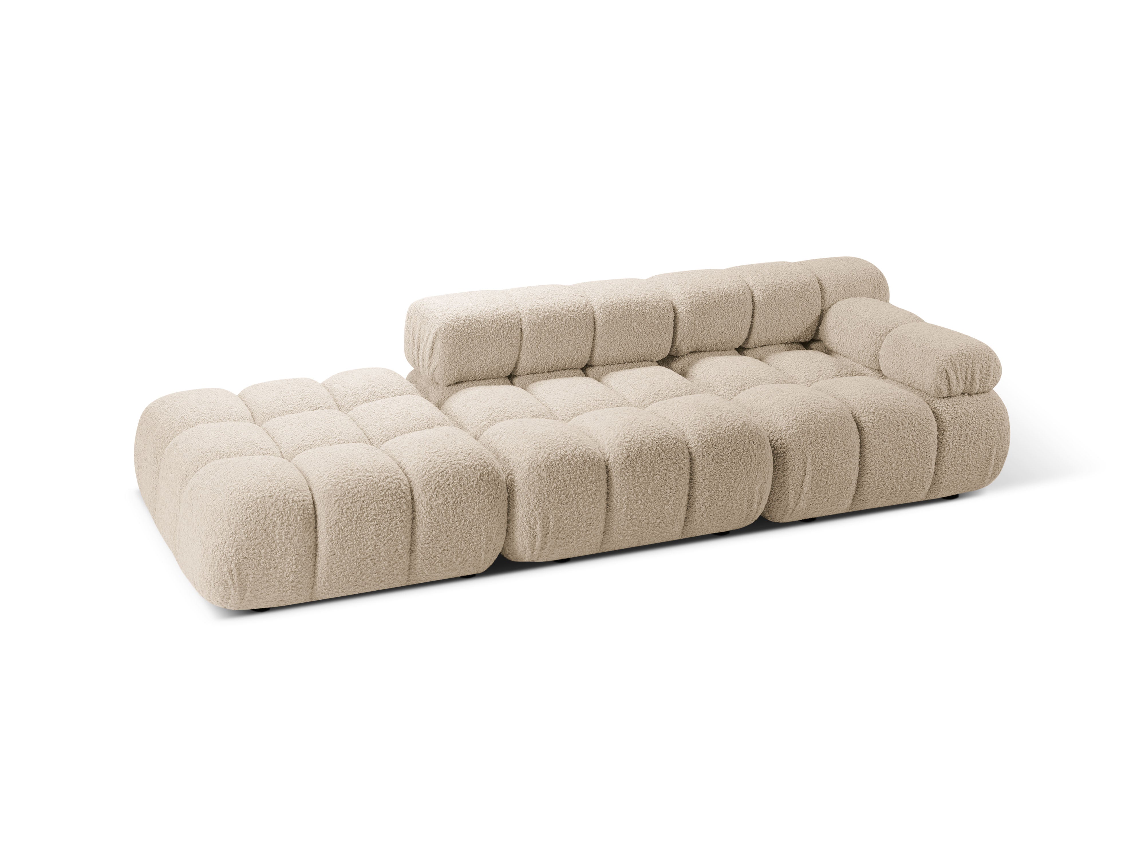 Modulares offenes Sofa BELLIS in beigem Boucle