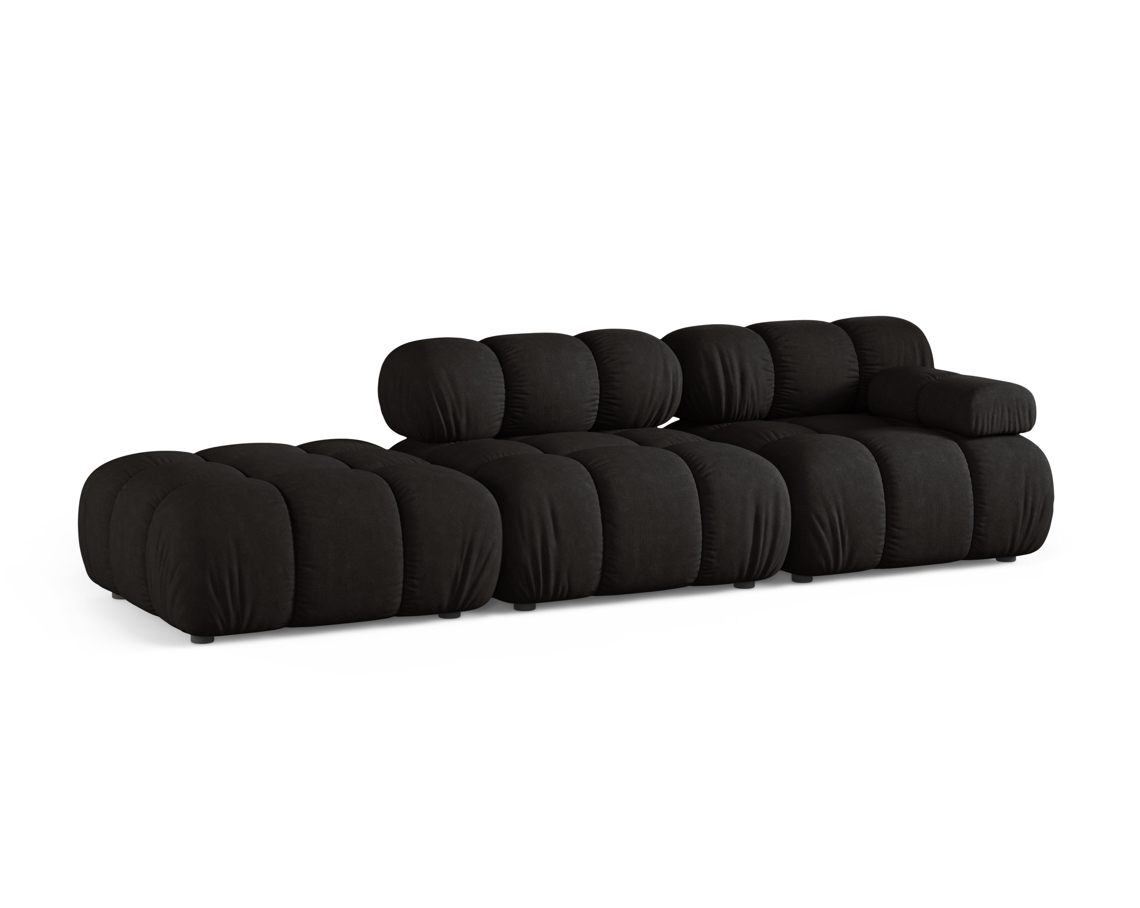 Modulares offenes linksseitiges Sofa BELLIS in Schwarz