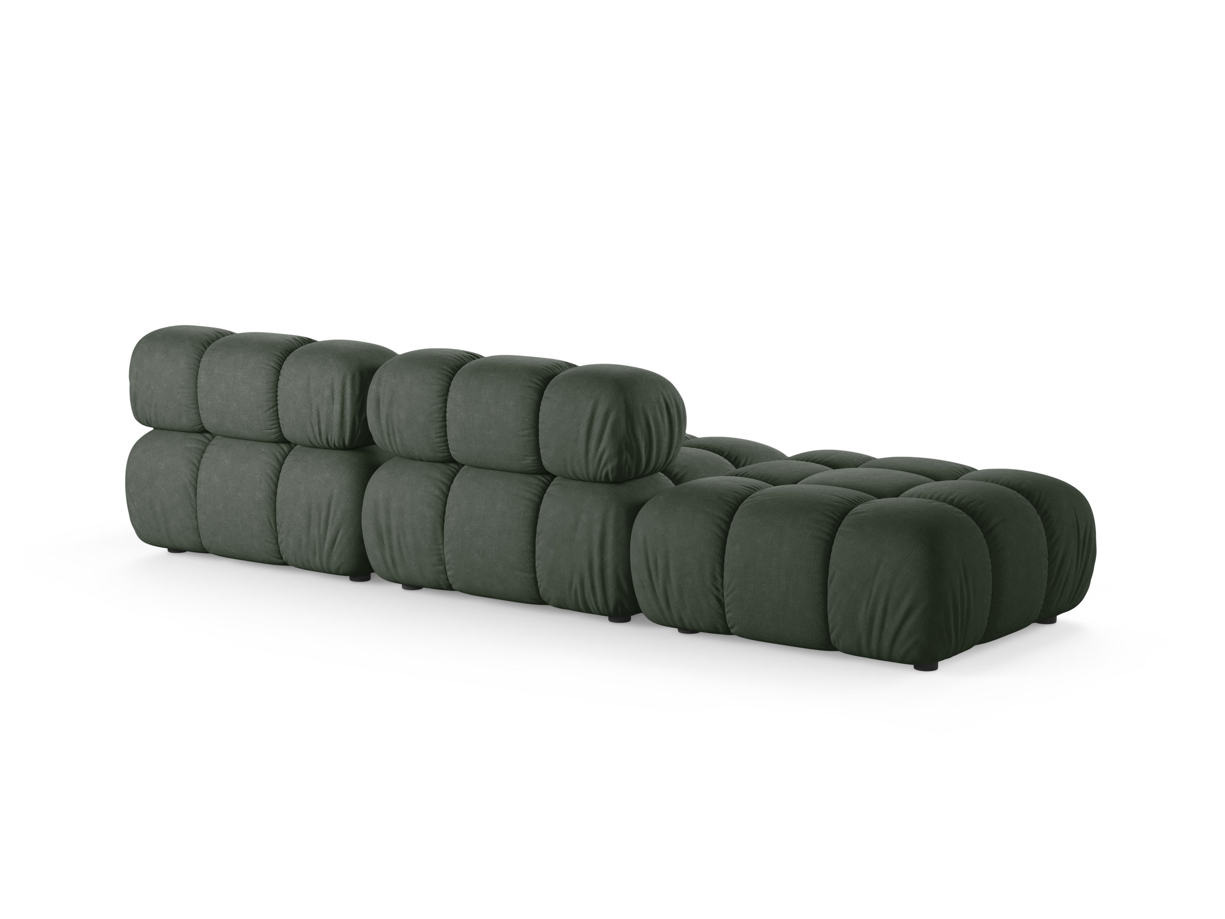 Modulares offenes Sofa BELLIS in Dunkelgrün, linksseitig.