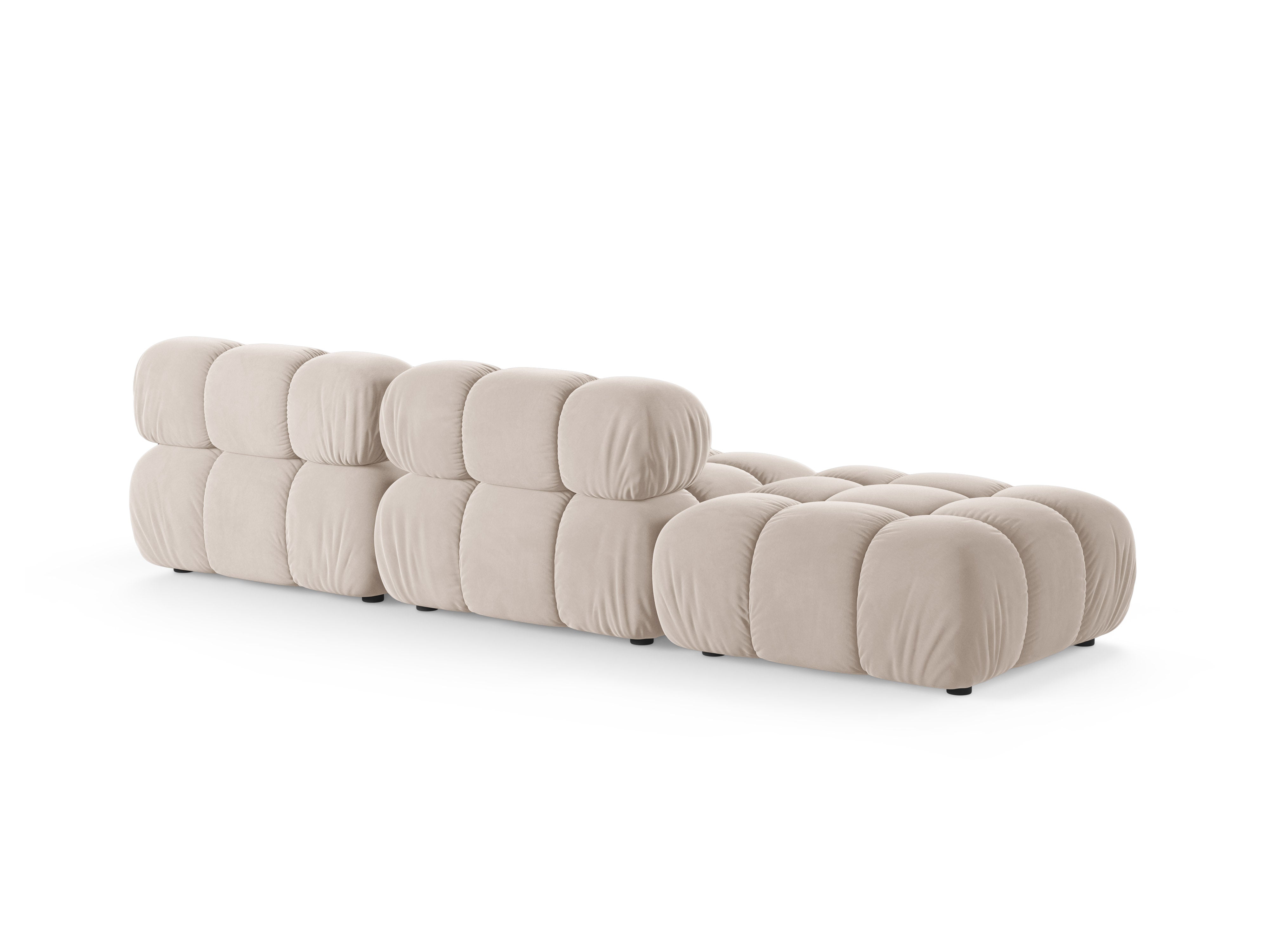 Modulares offenes linksseitiges Sofa BELLIS in hellbeigem Samt