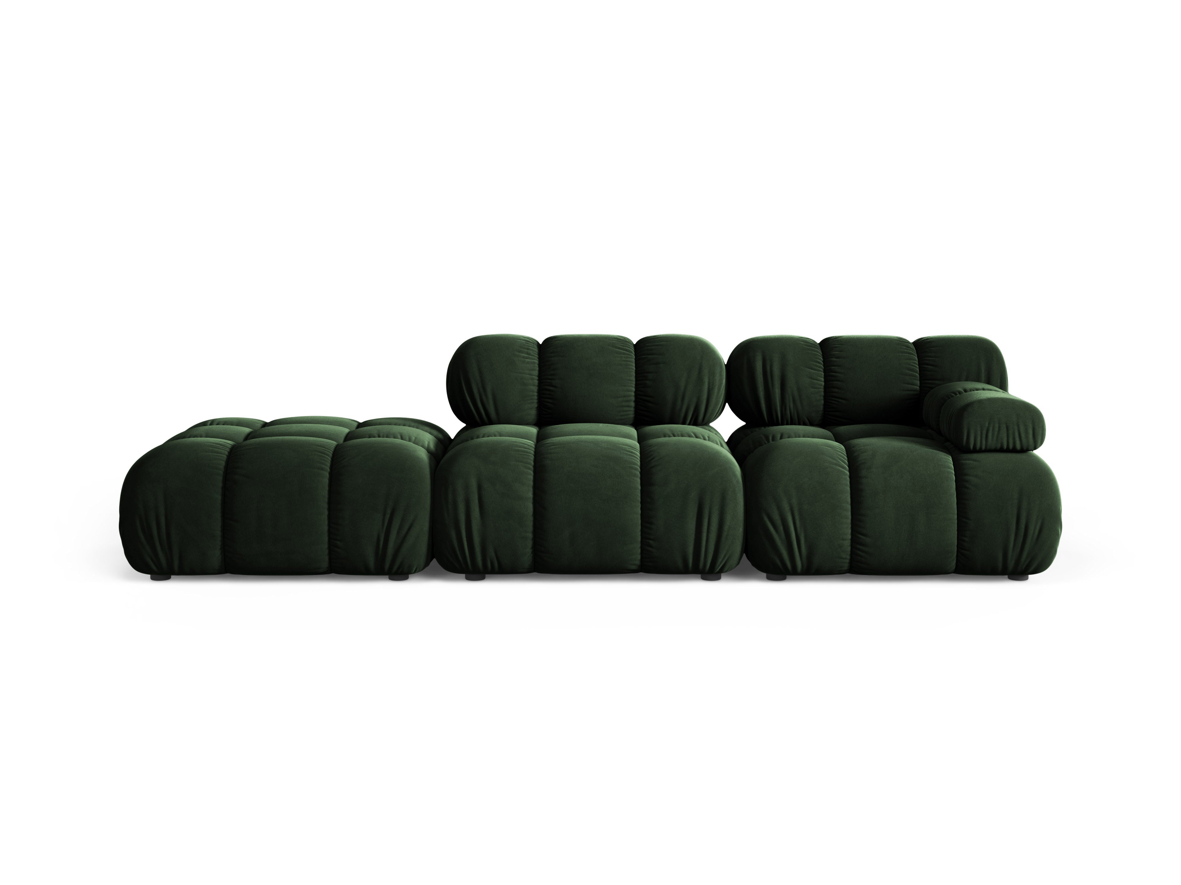 Modulares offenes Sofa BELLIS in Flaschengrün aus Samt