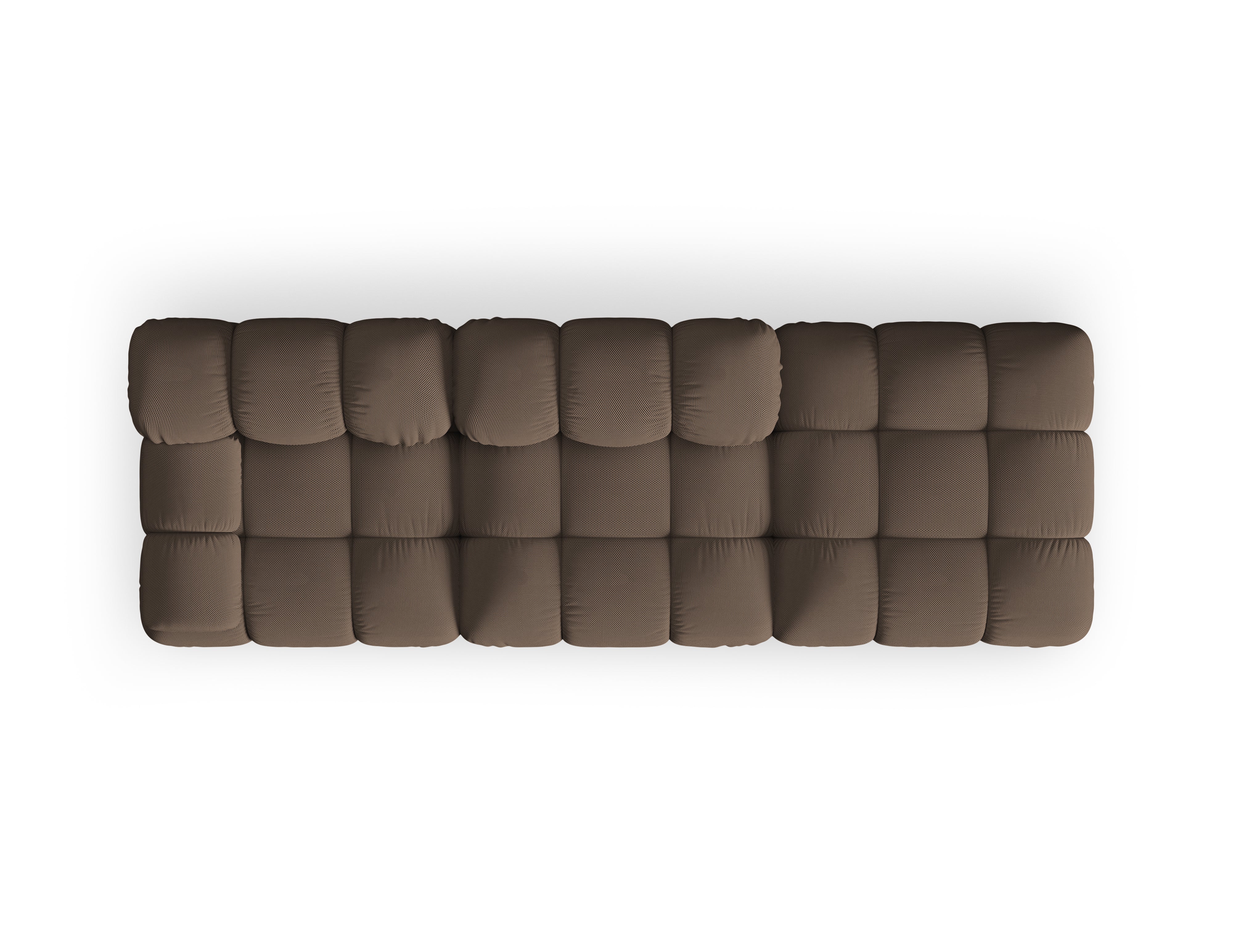 Modulares Sofa BELLIS mit offener rechter Seite in braunem 3D-Stoff