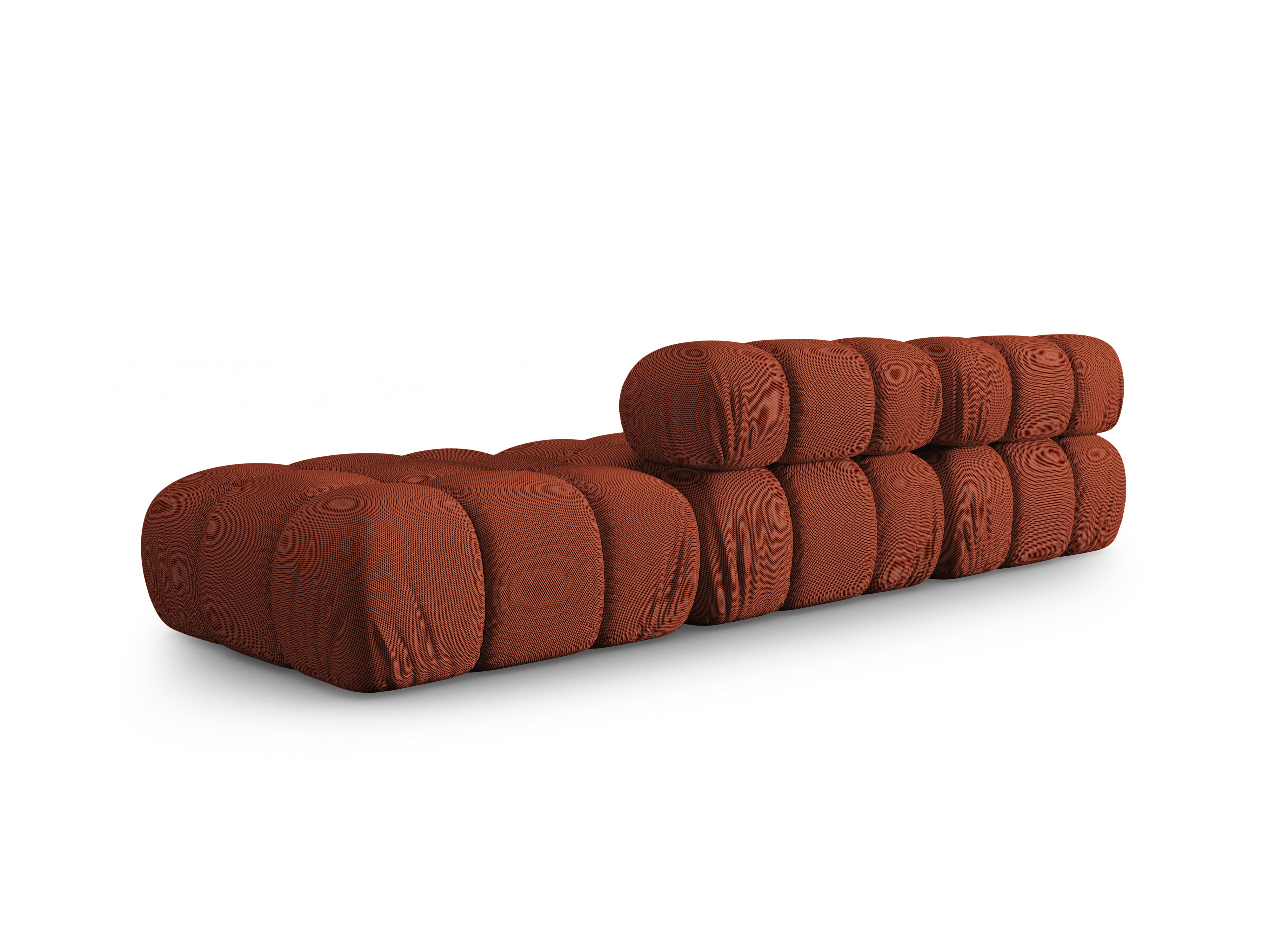 Modulares Sofa mit offener rechter Seite BELLIS in ziegelrotem 3D-Stoff