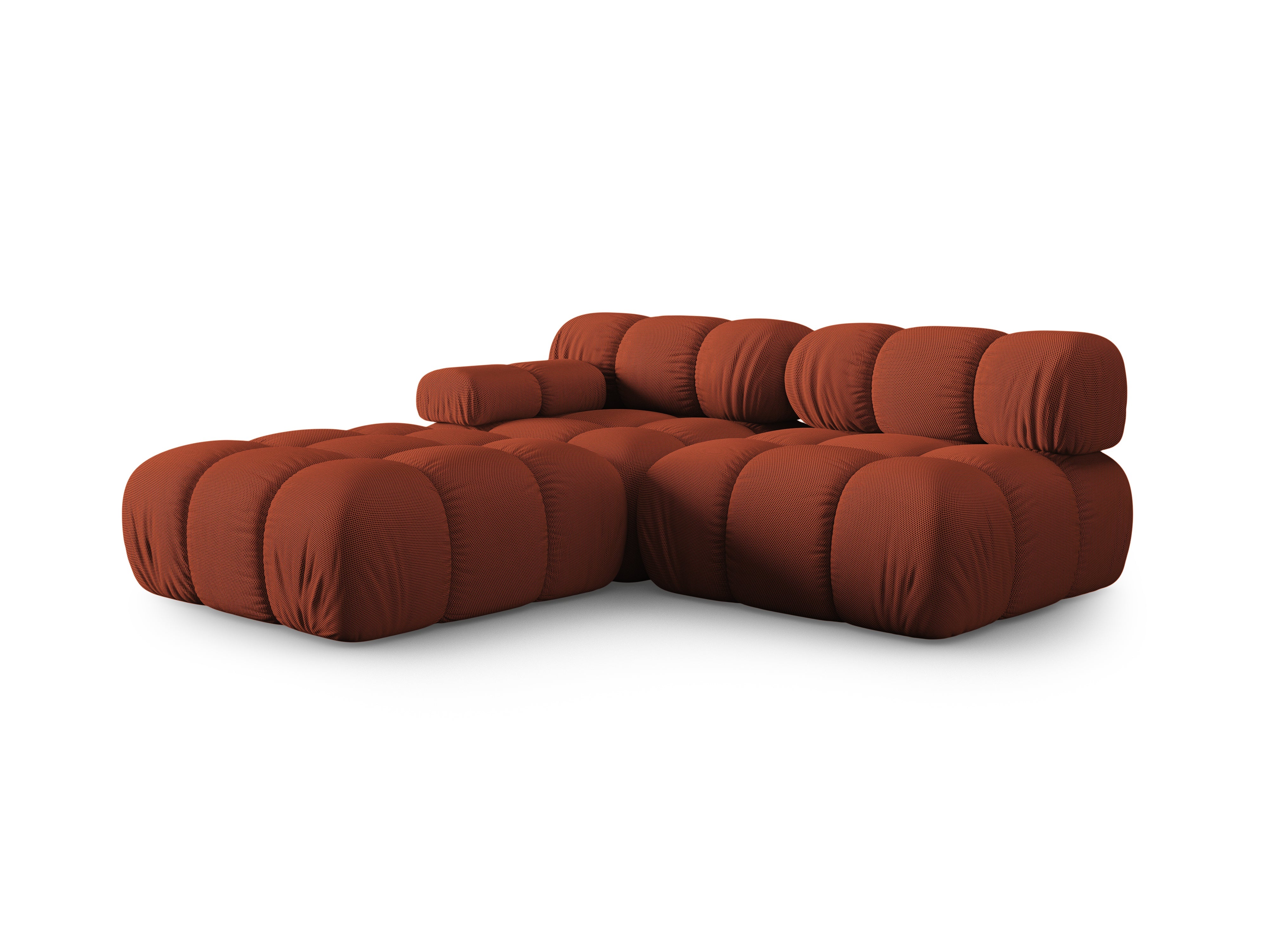 Modulares Sofa mit offener rechter Seite BELLIS in ziegelrotem 3D-Stoff