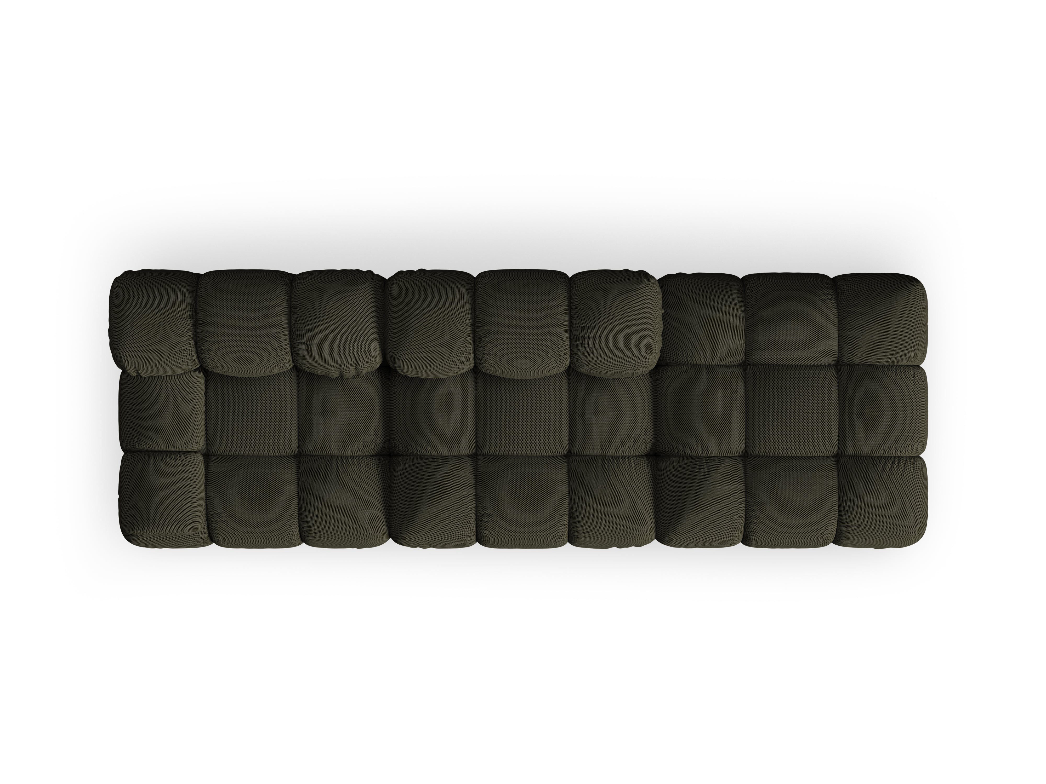Modulares Sofa BELLIS mit offener rechter Seite in dunkelgrünem 3D-Stoff