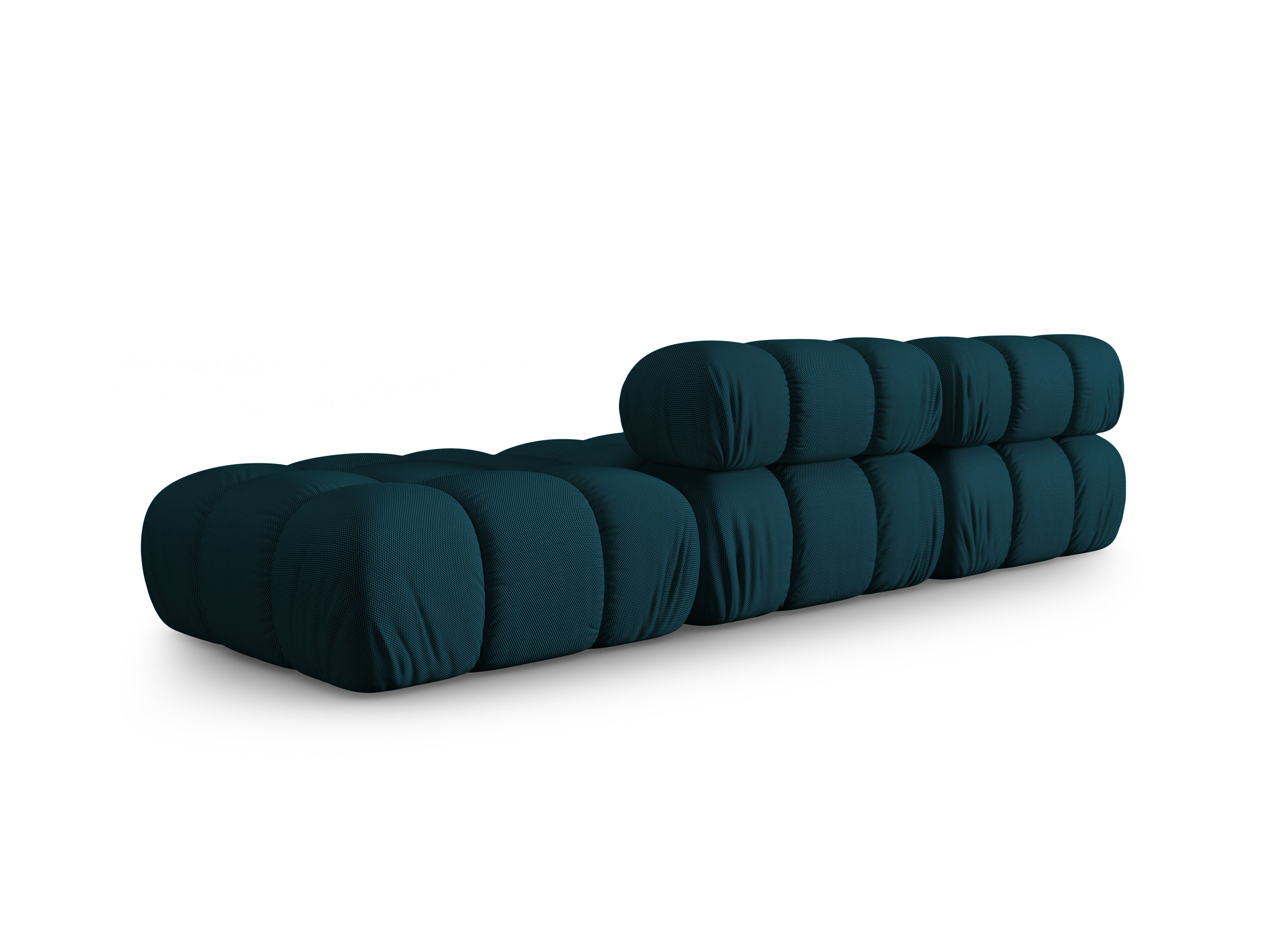 Modulares Sofa BELLIS mit offener rechter Seite in marineblauem 3D-Stoff