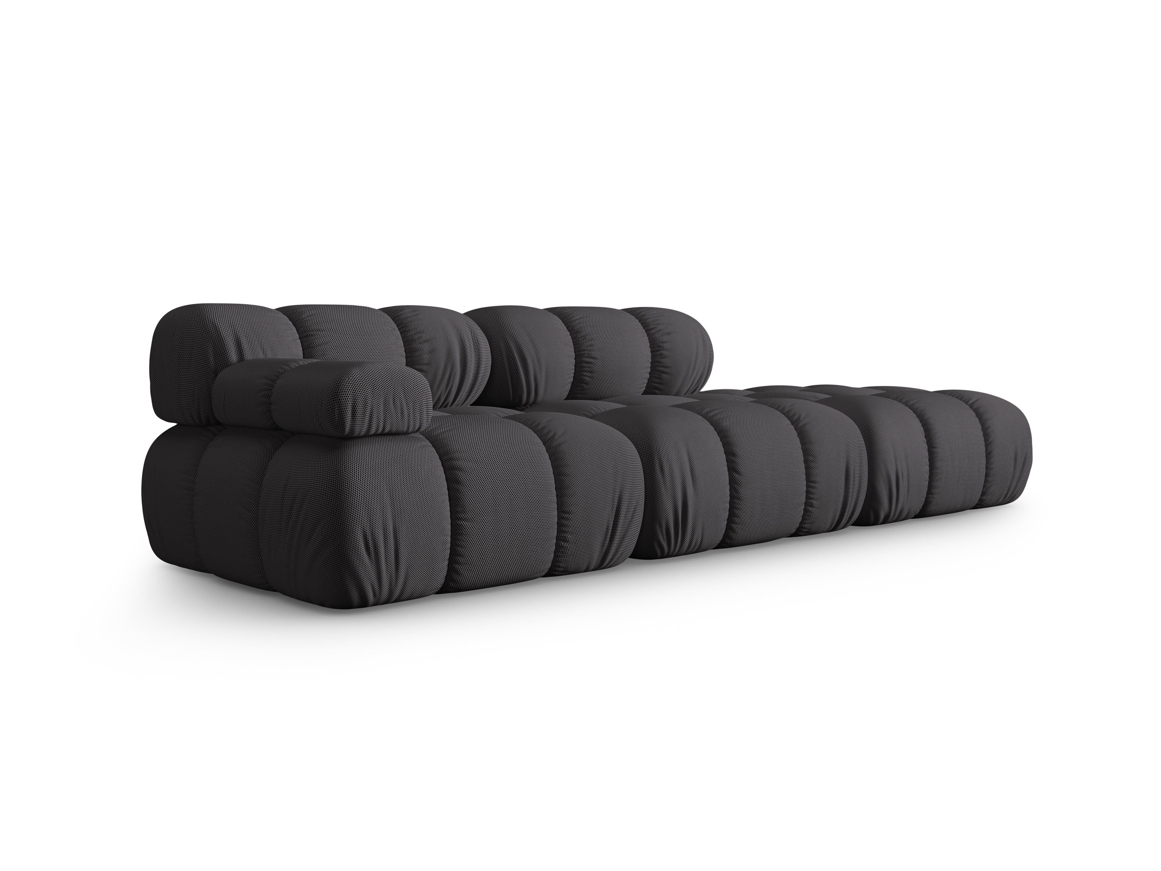 Modulares Sofa BELLIS mit offener rechter Seite in dunkelgrauem 3D-Stoff