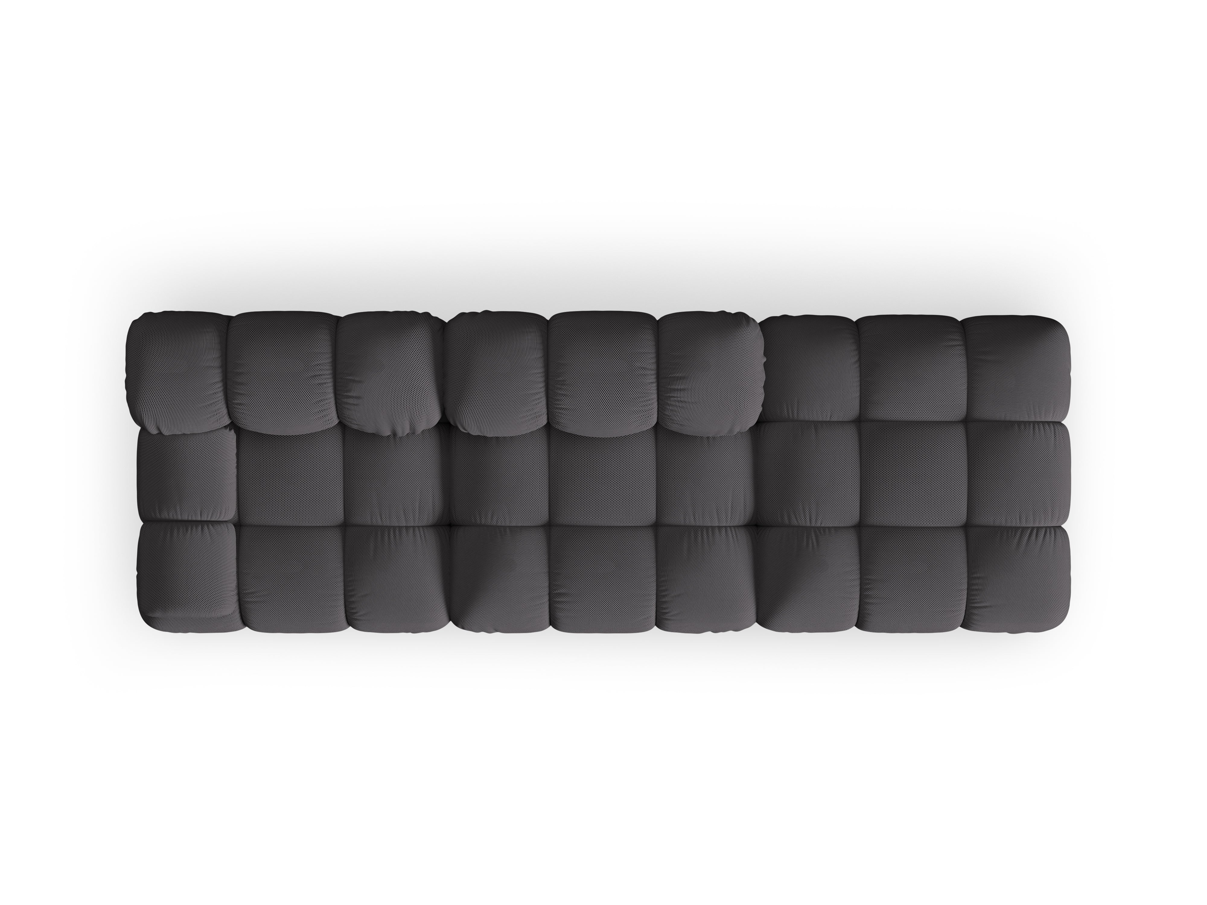 Modulares Sofa BELLIS mit offener rechter Seite in dunkelgrauem 3D-Stoff