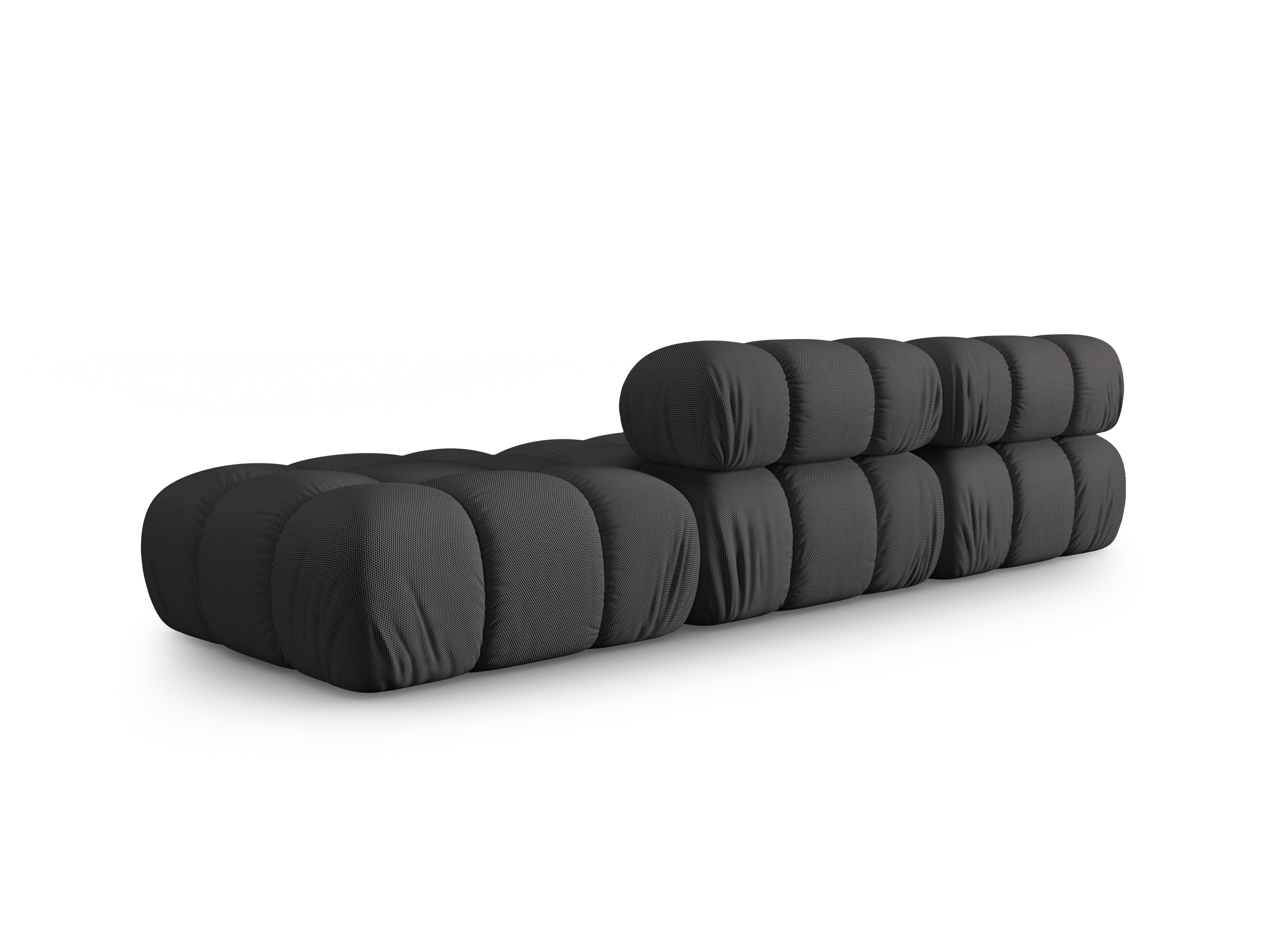 Modulares Sofa BELLIS mit offener rechter Seite in dunkelgrauem 3D-Stoff