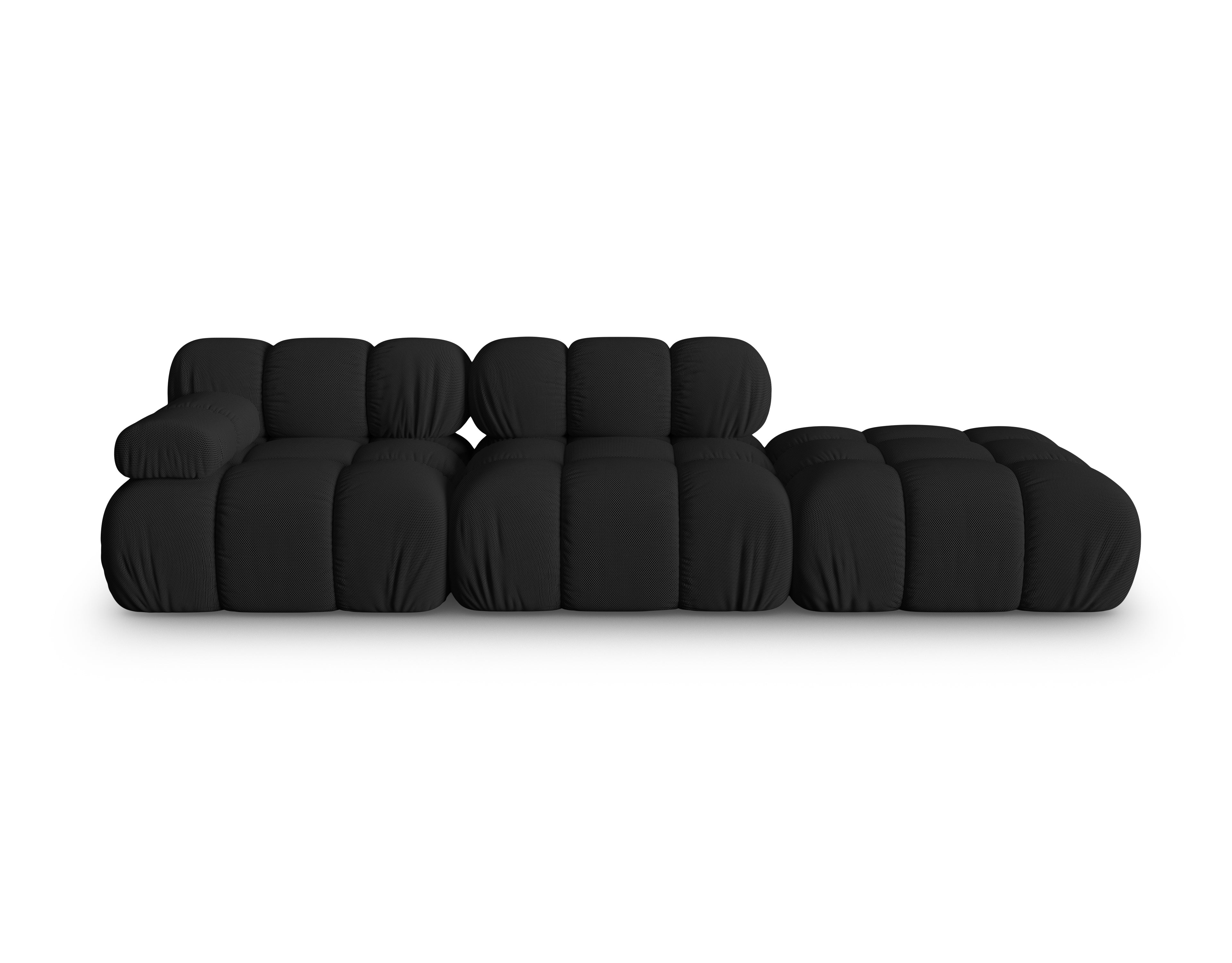 Modulares Sofa BELLIS mit offener rechter Seite in schwarzem 3D-Stoff