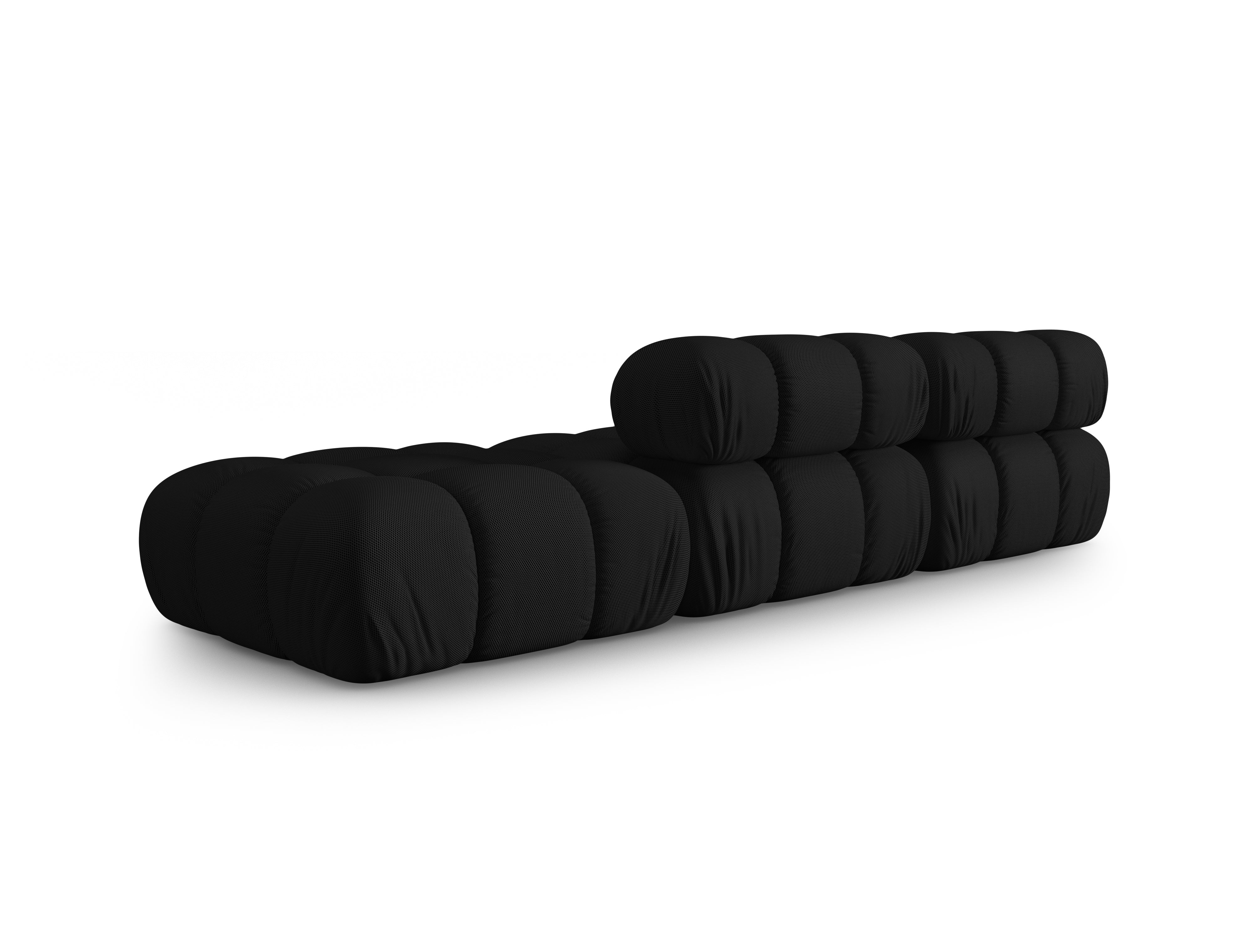 Modulares Sofa BELLIS mit offener rechter Seite in schwarzem 3D-Stoff