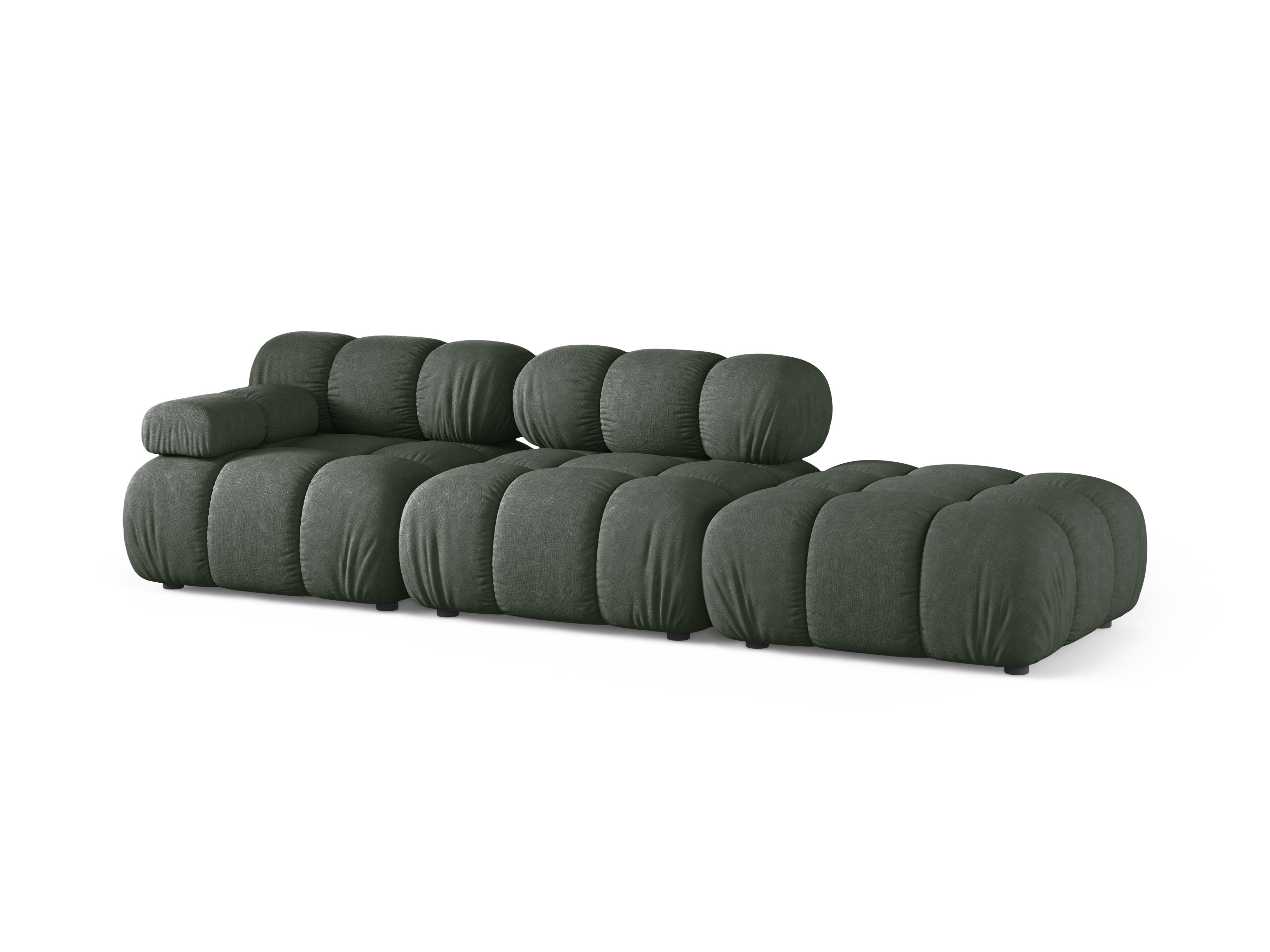 Modulares Sofa mit offener rechter Seite BELLIS in Dunkelgrün